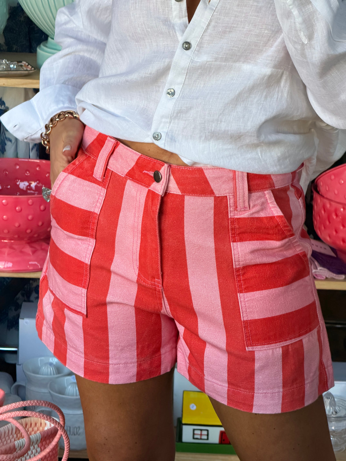 Ted & Pink Stripe Shorts