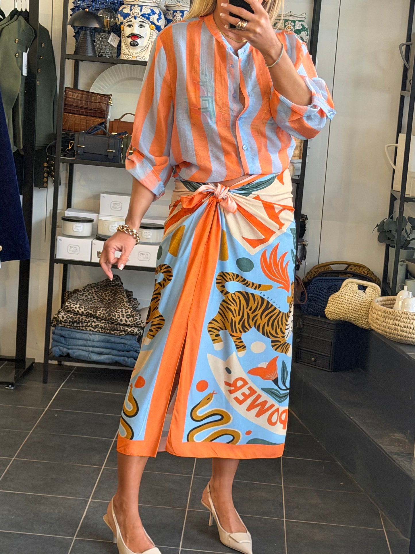 Long Wrap Skirt orange - Have One