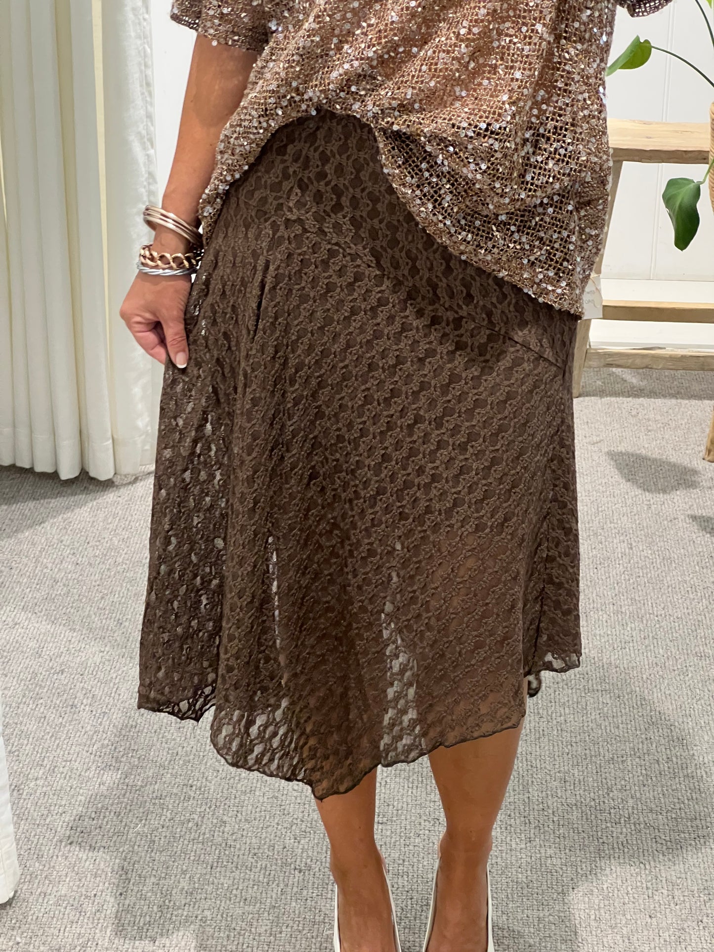 Lace Skirt - Brown
