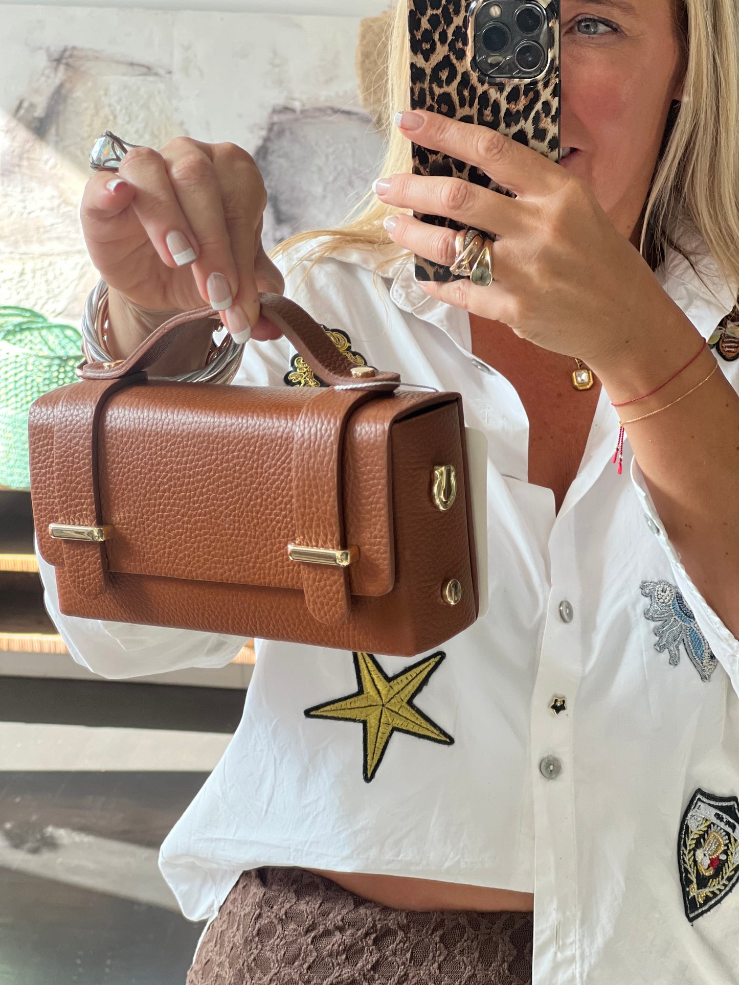 Maison FANLI Leather Margot Box Bag