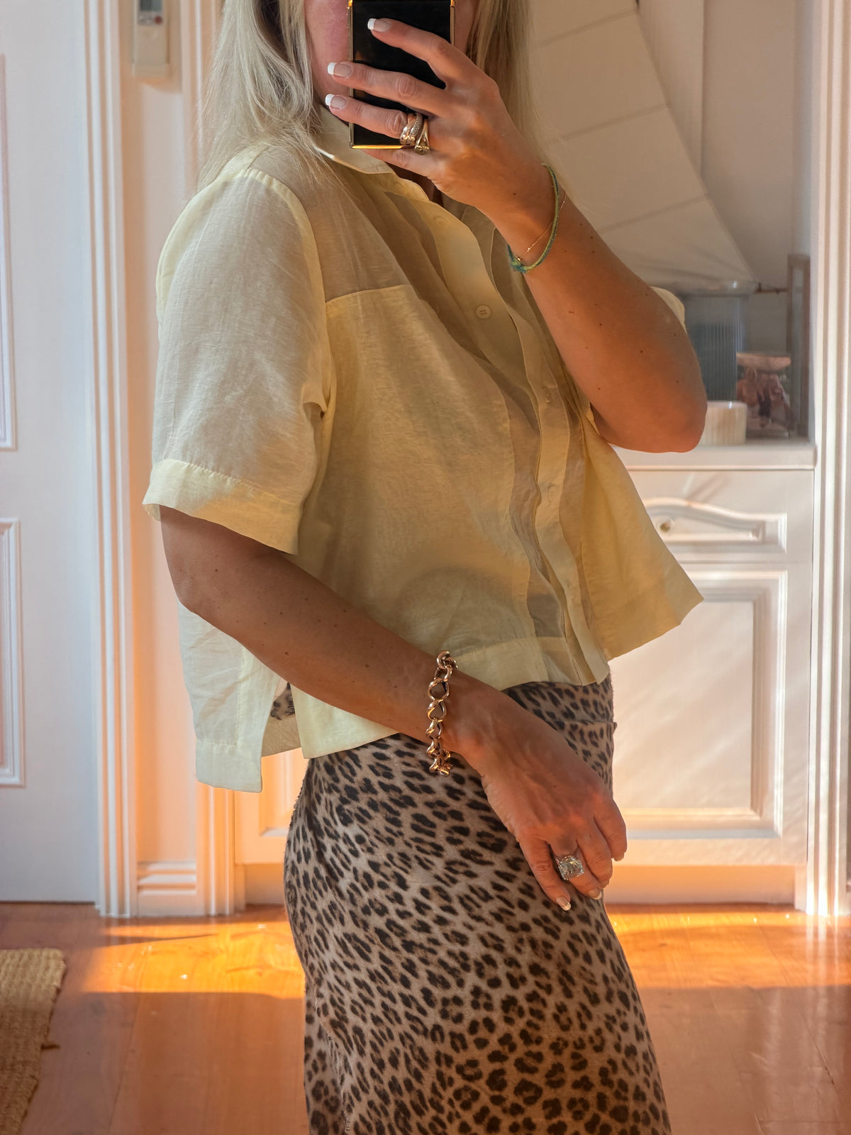 Crop Shirt Top- lemon yellow