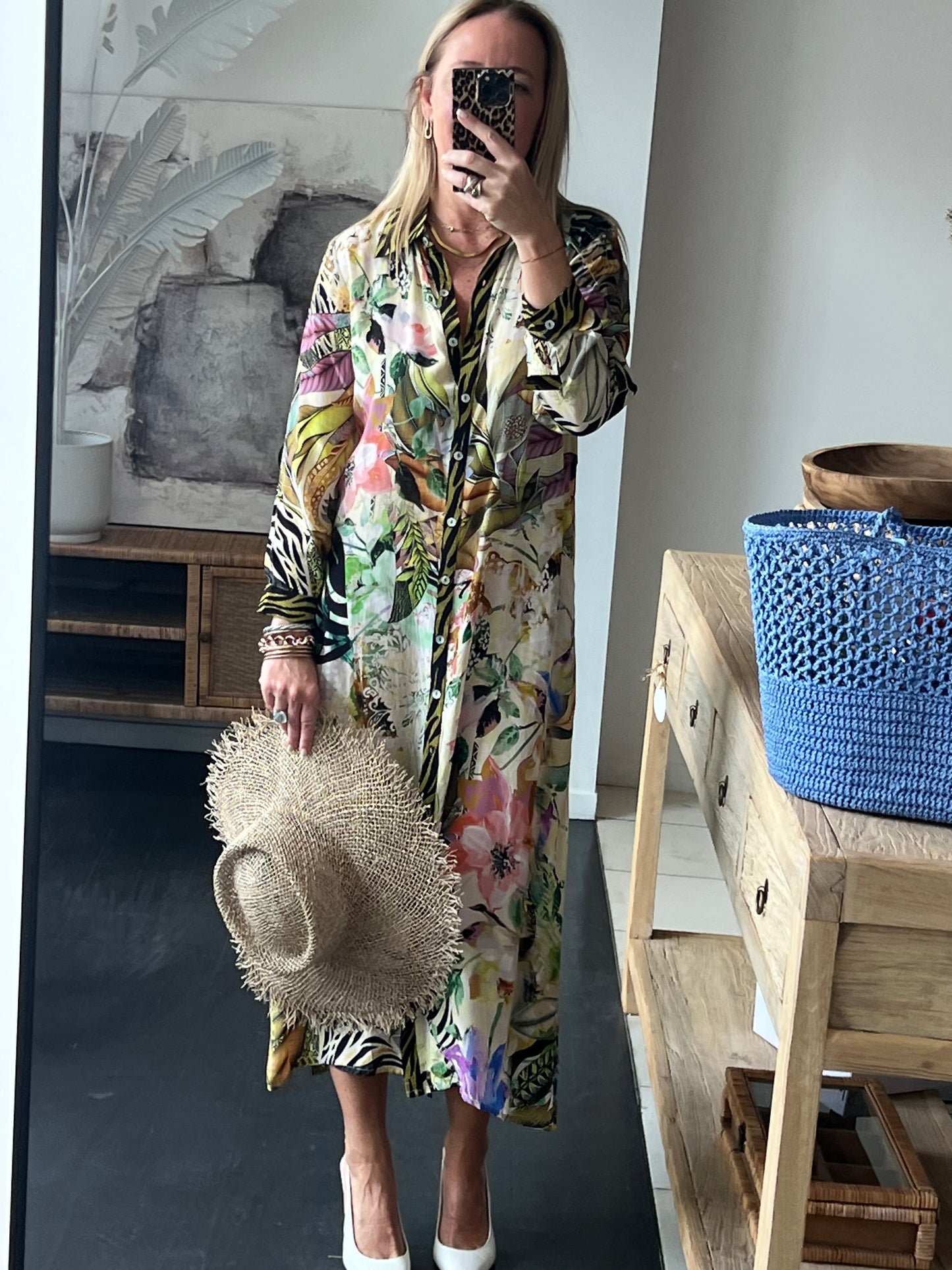Slinky Resort Shirt Dress - chartreuse
