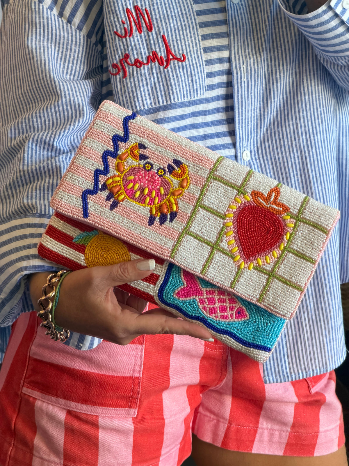 Amalfi Beaded Clutch Bag