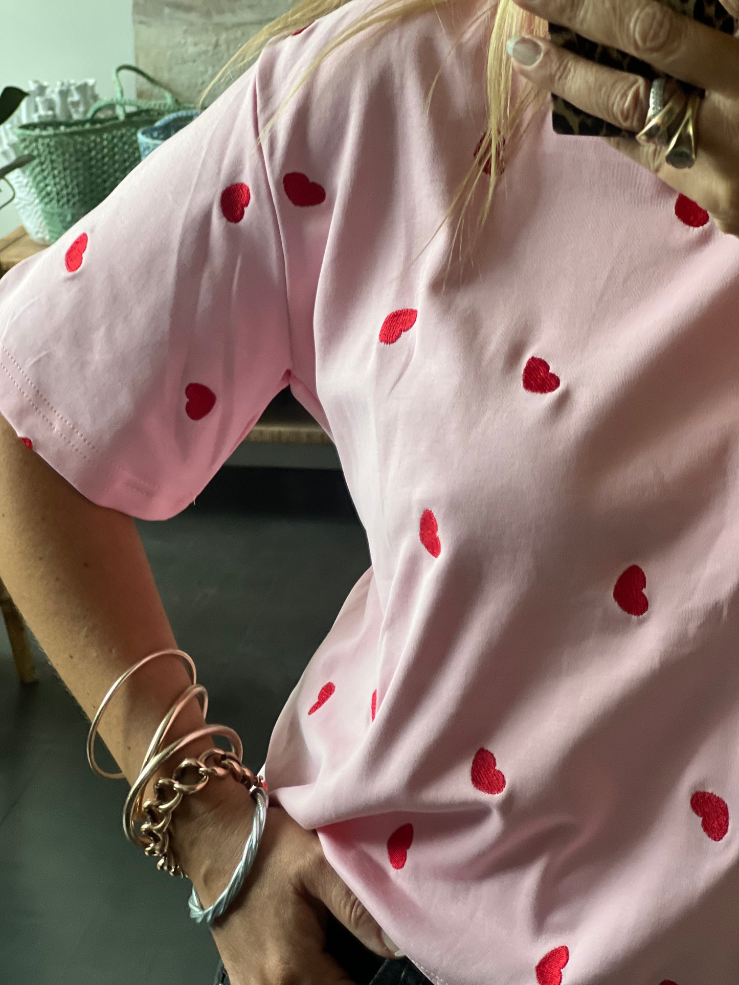 Heart Embroidered Tee