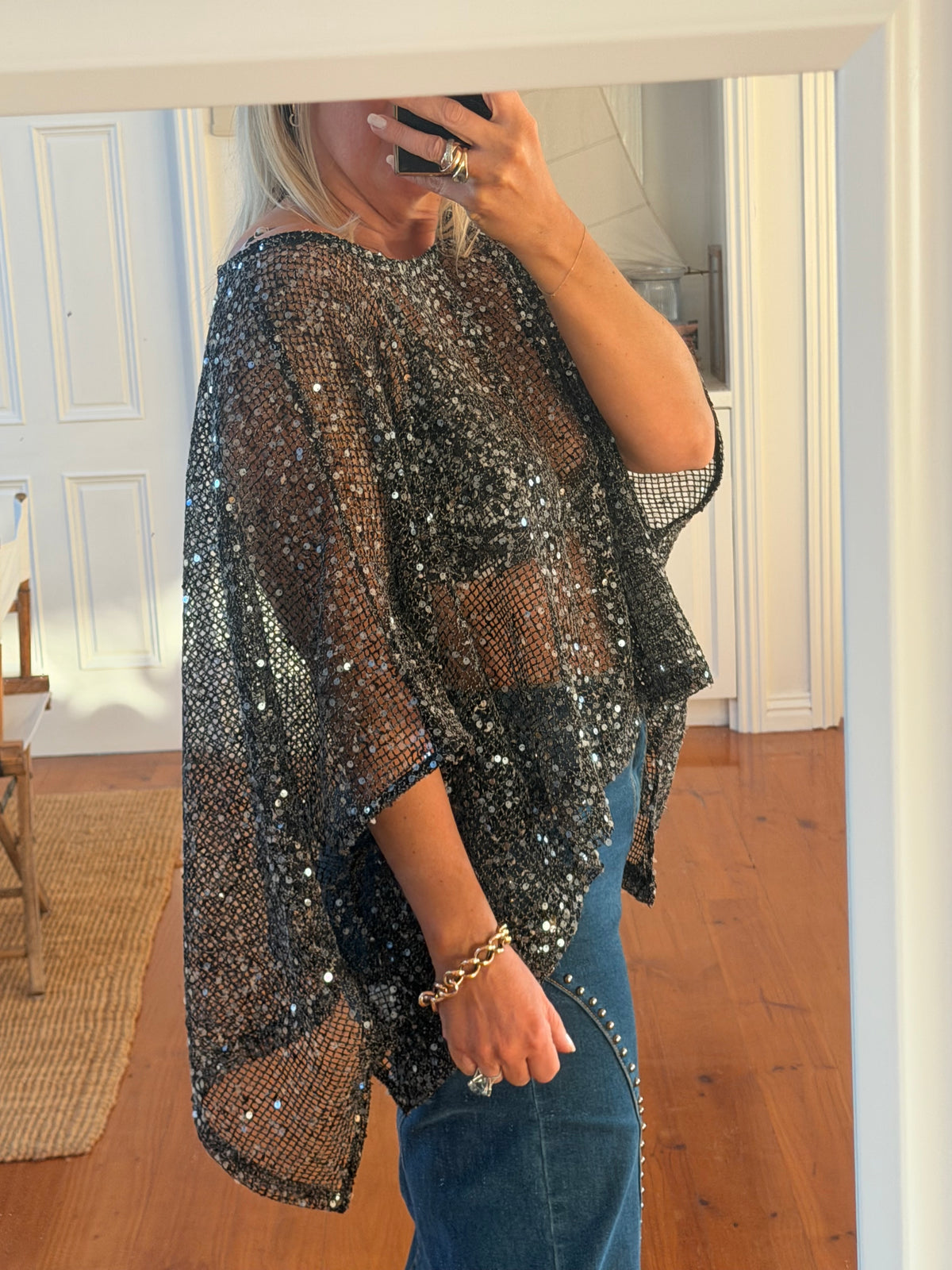 Twinkle Top - sequin black