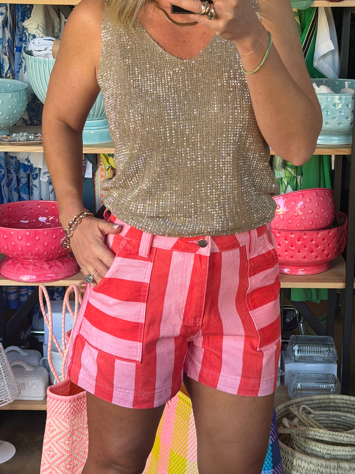 Ted & Pink Stripe Shorts