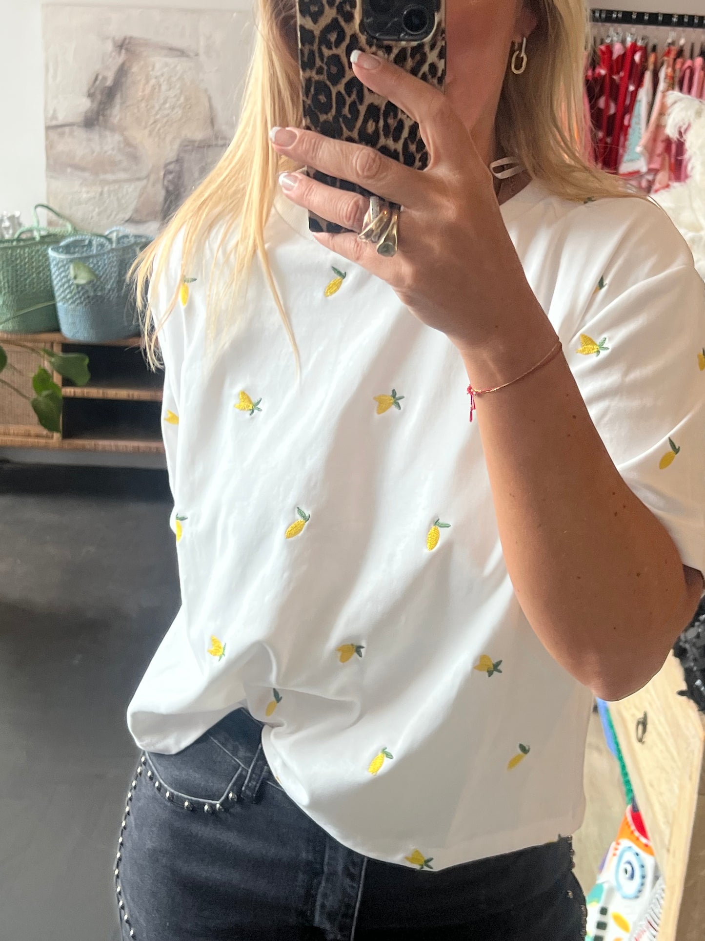 Lemon Embroidered Tee