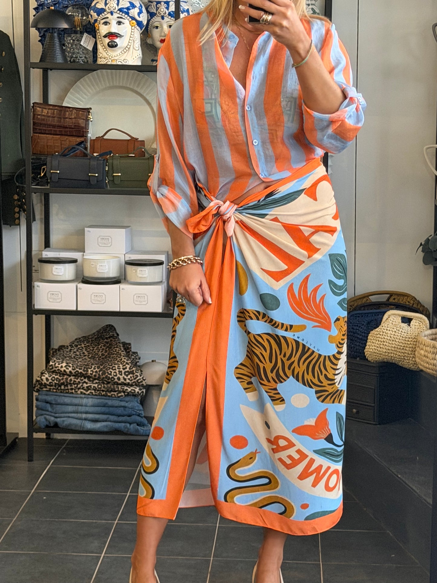 Long Wrap Skirt orange - Have One