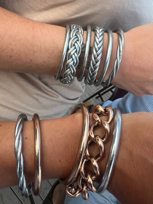 Authentic Buddhist Bangles from Paris - silver