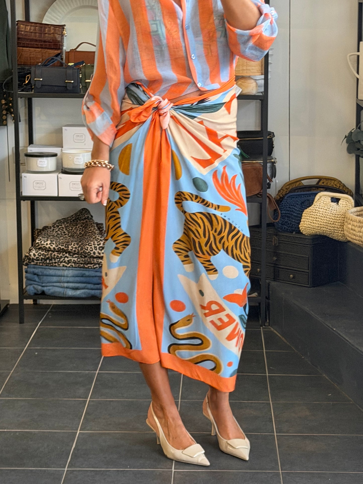 Long Wrap Skirt orange - Have One