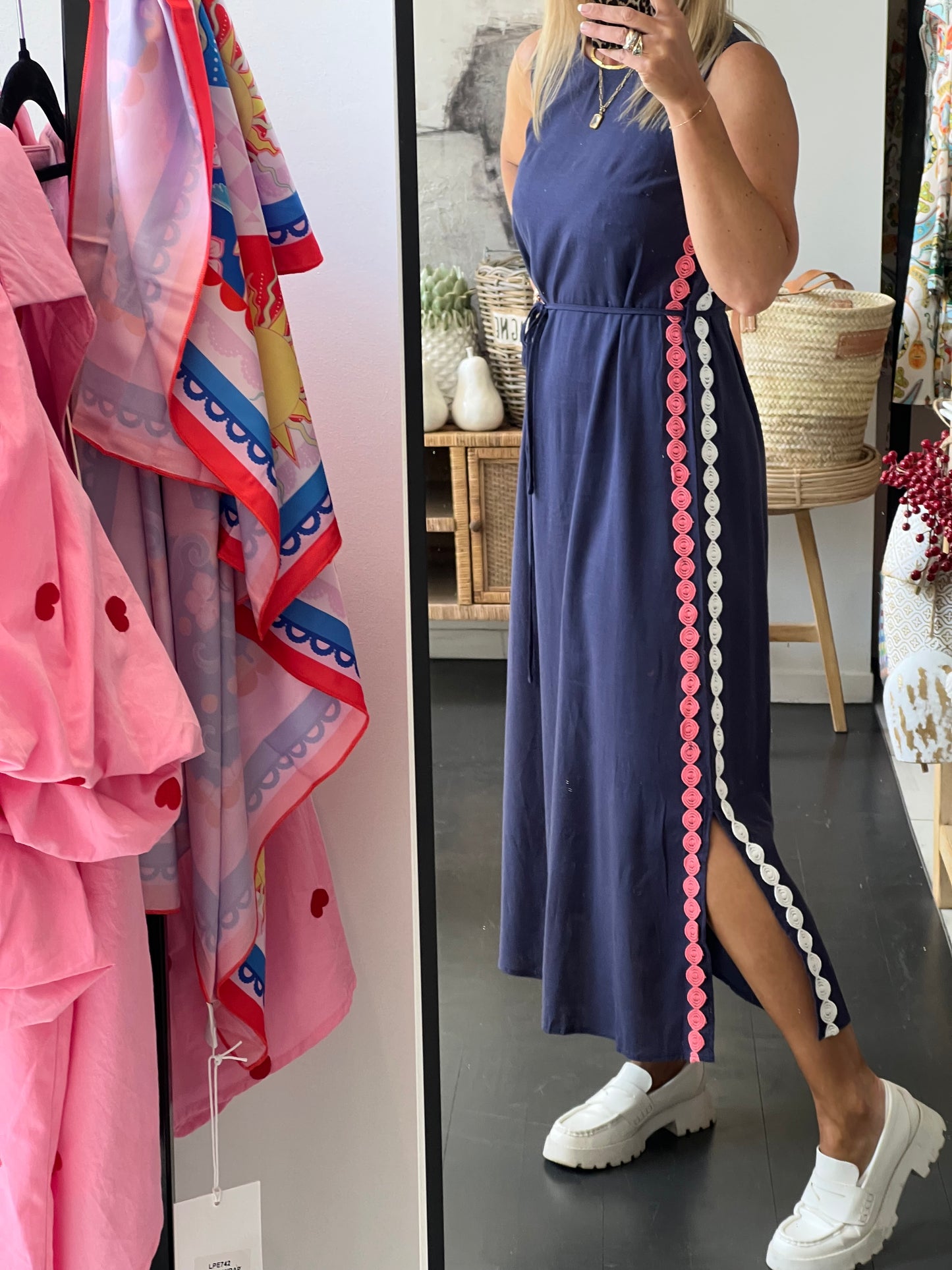 Sleeveless Shift Linen Maxi Dress