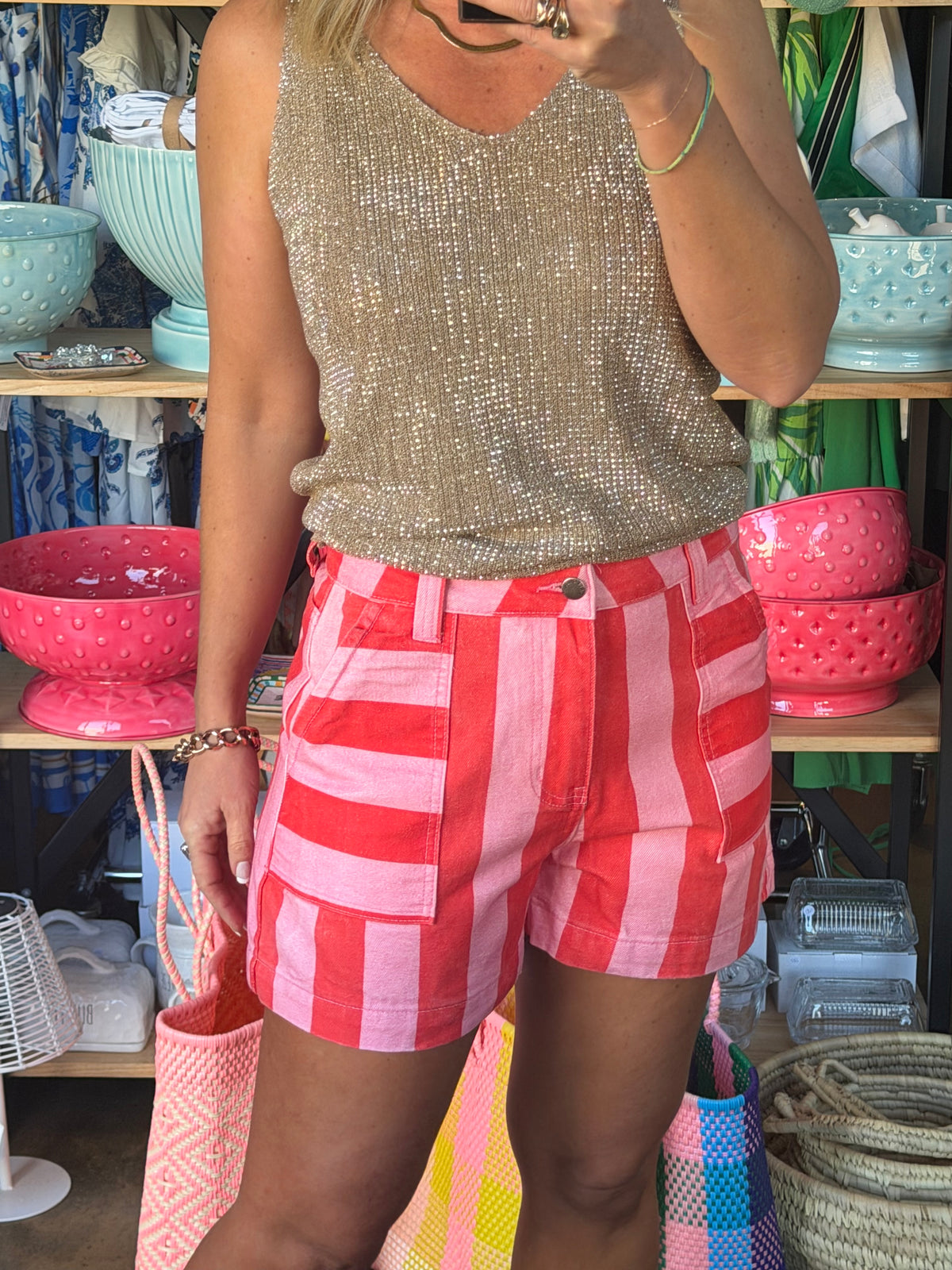 Ted & Pink Stripe Shorts
