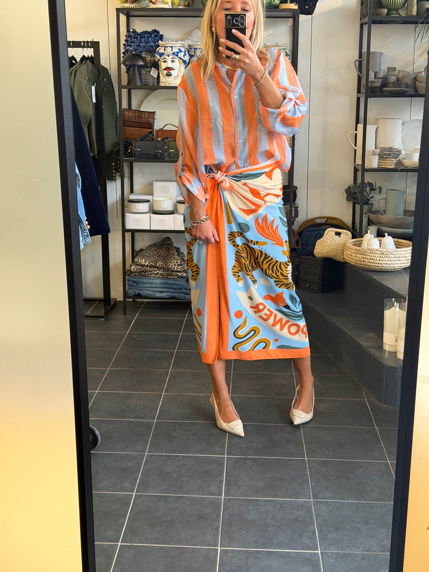 Long Wrap Skirt orange - Have One