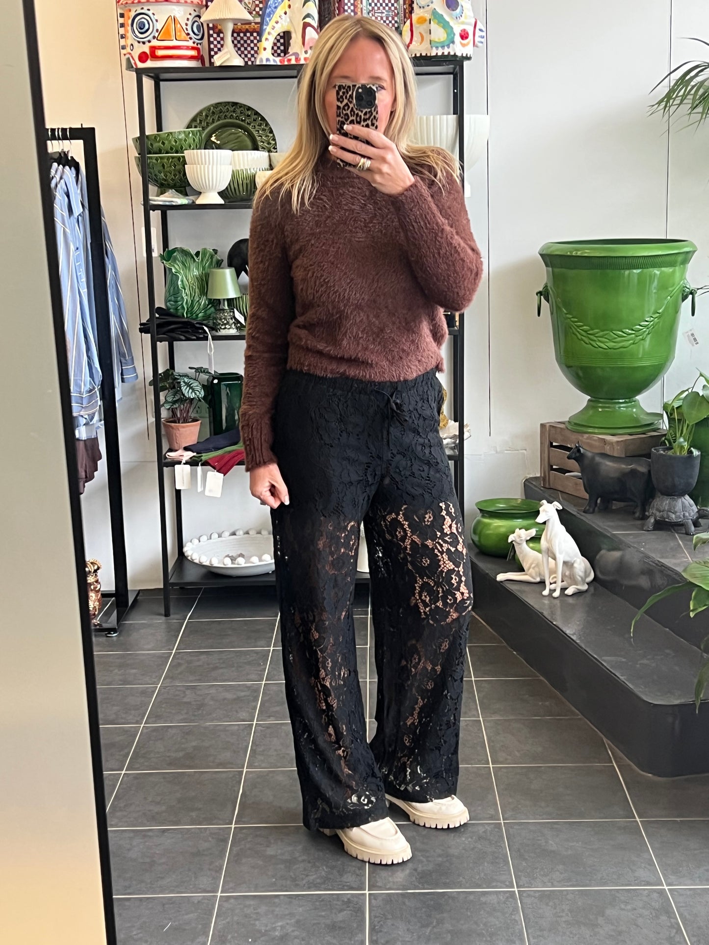 Lace Lounge Pants - pull on drawstring