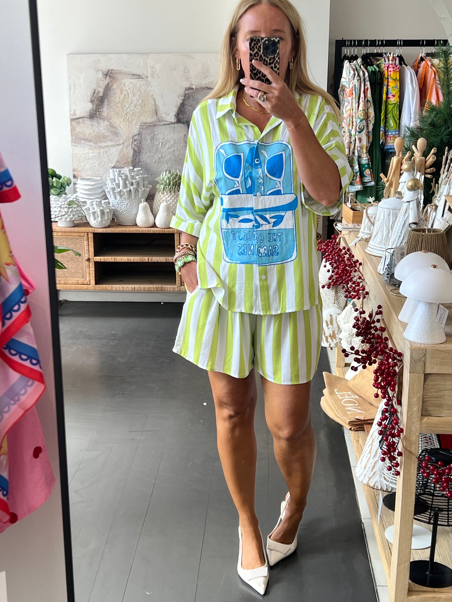 Sardines Shirt Top & Shorts Set