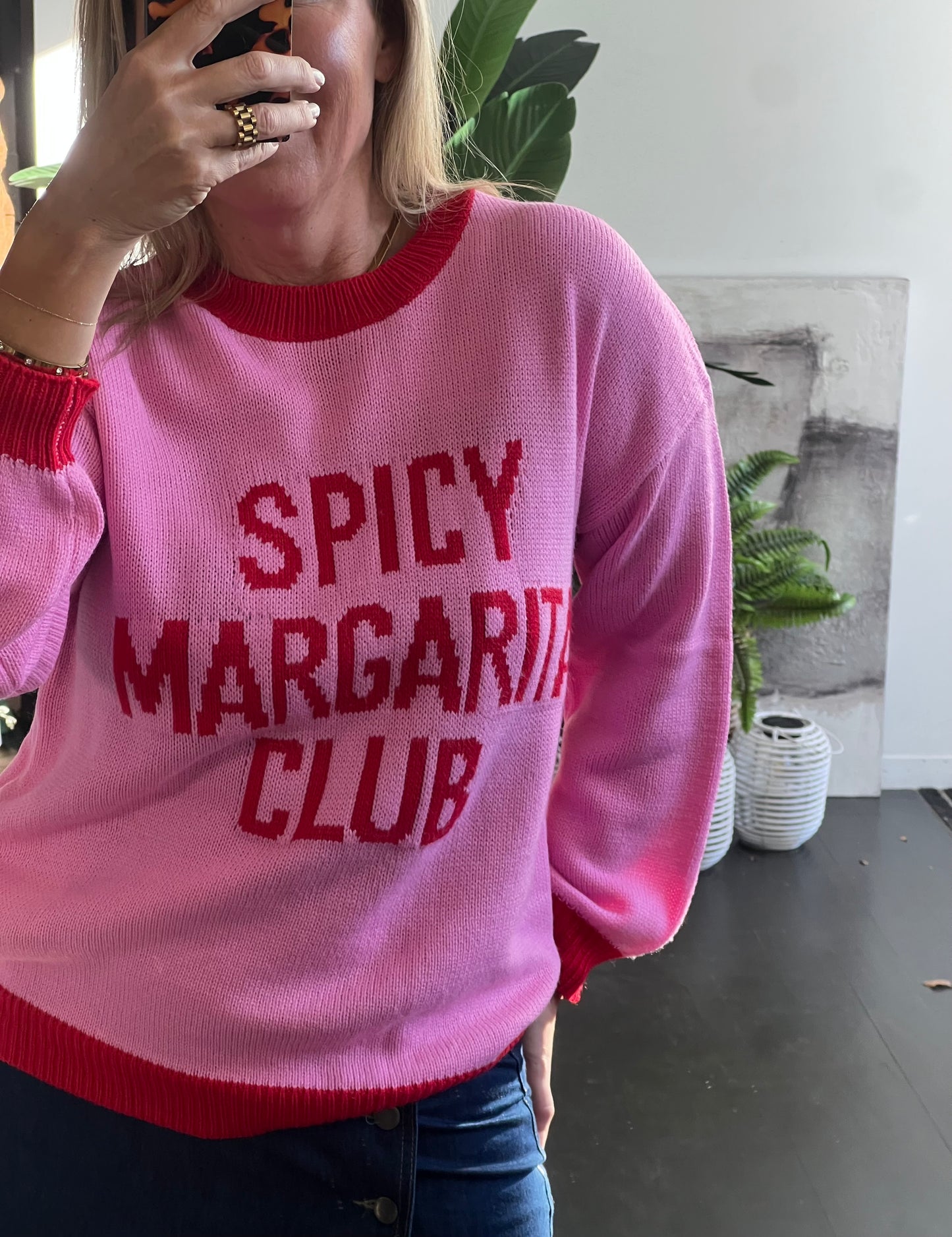 Spicy Margs Knit Sweater - pink