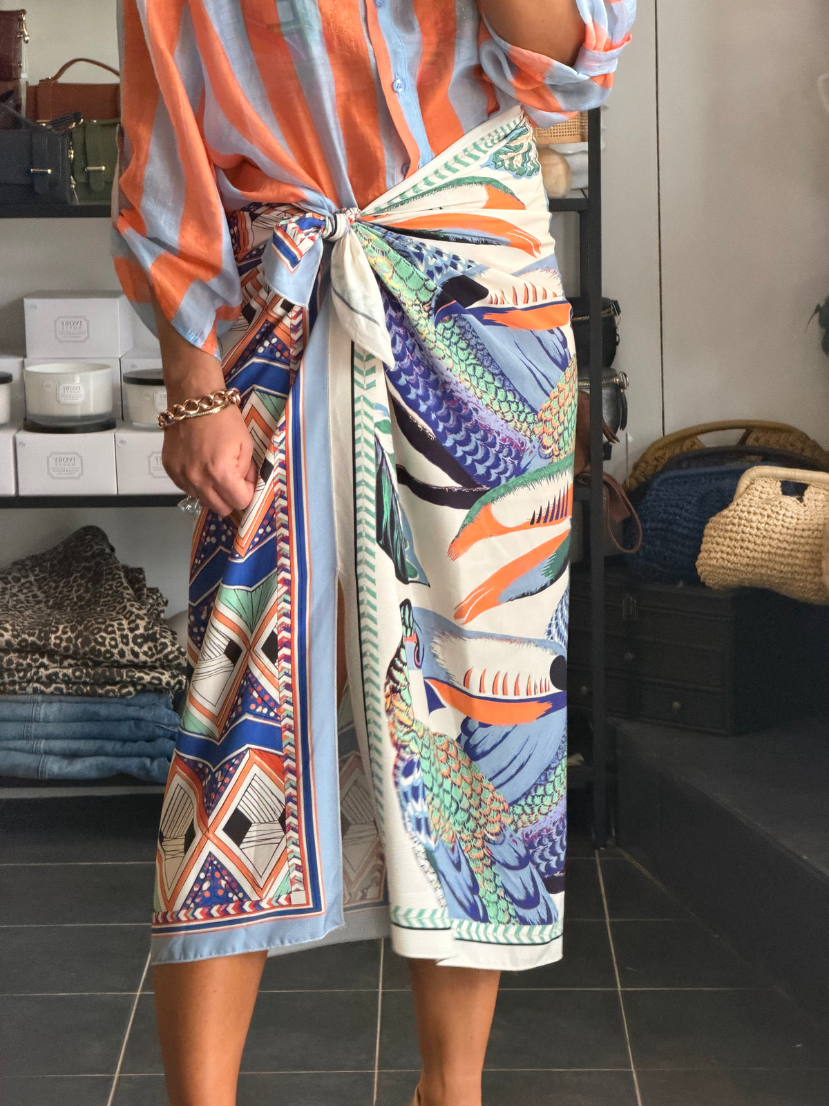 Long Wrap Skirt blue by Have One