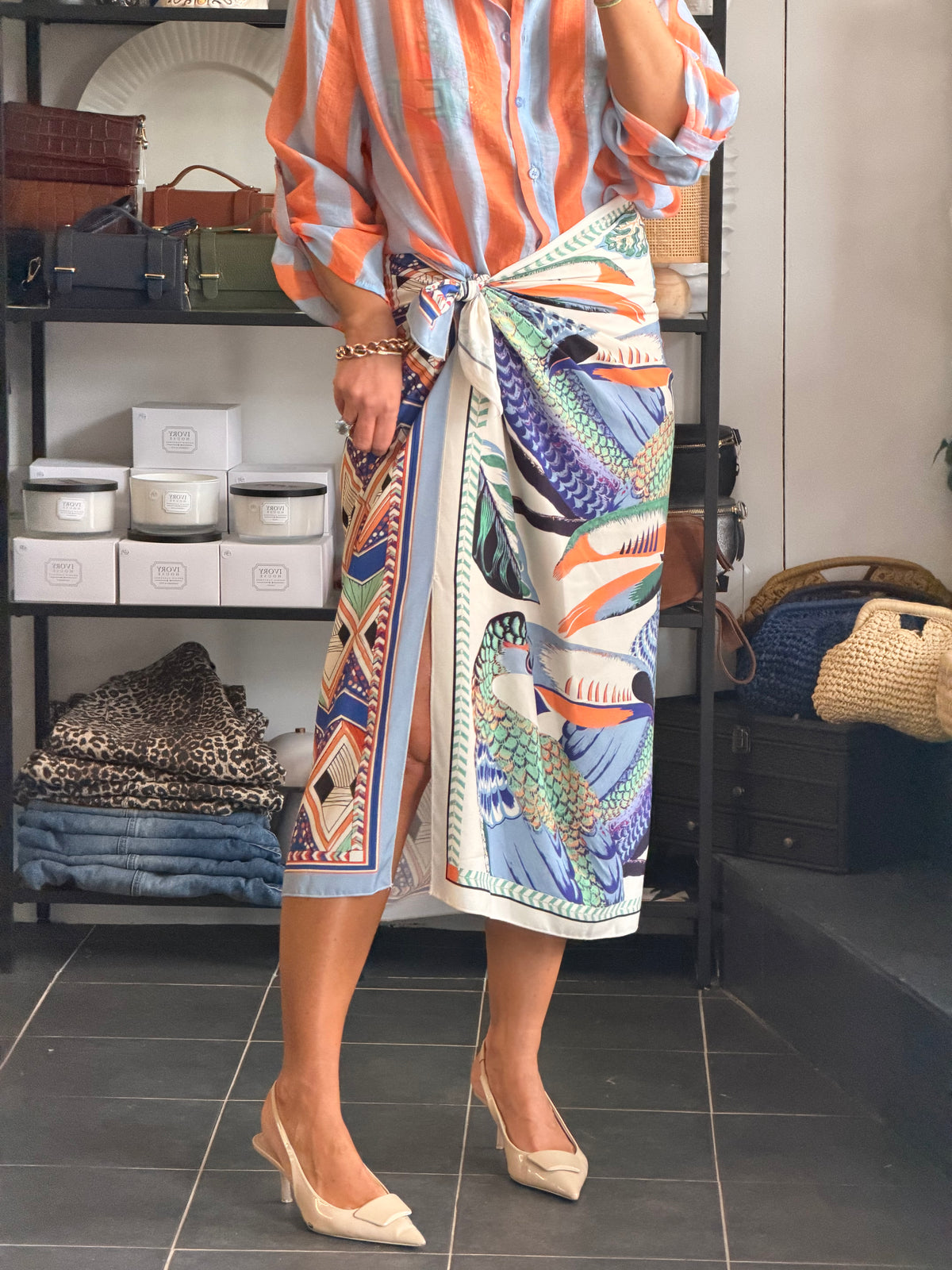 Long Wrap Skirt blue by Have One