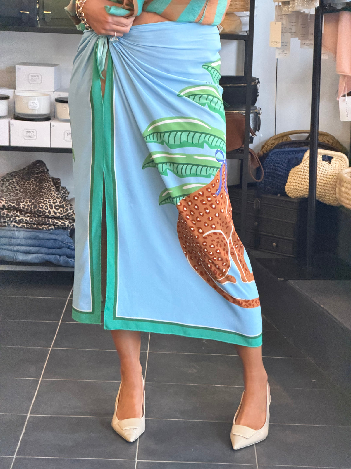 Long Wrap Skirt Aqua - Have One