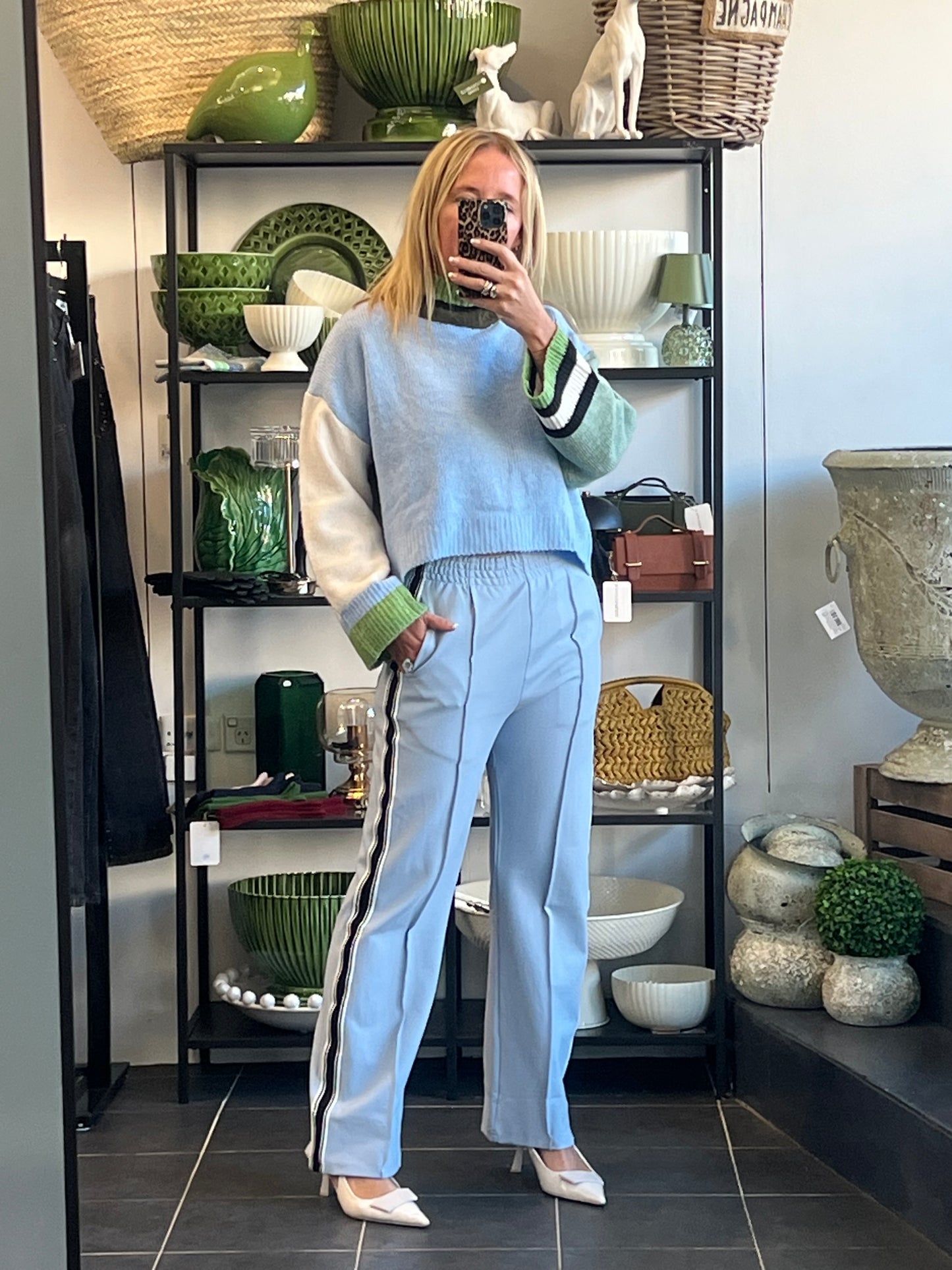 Ponti Pintuck Pants- blue