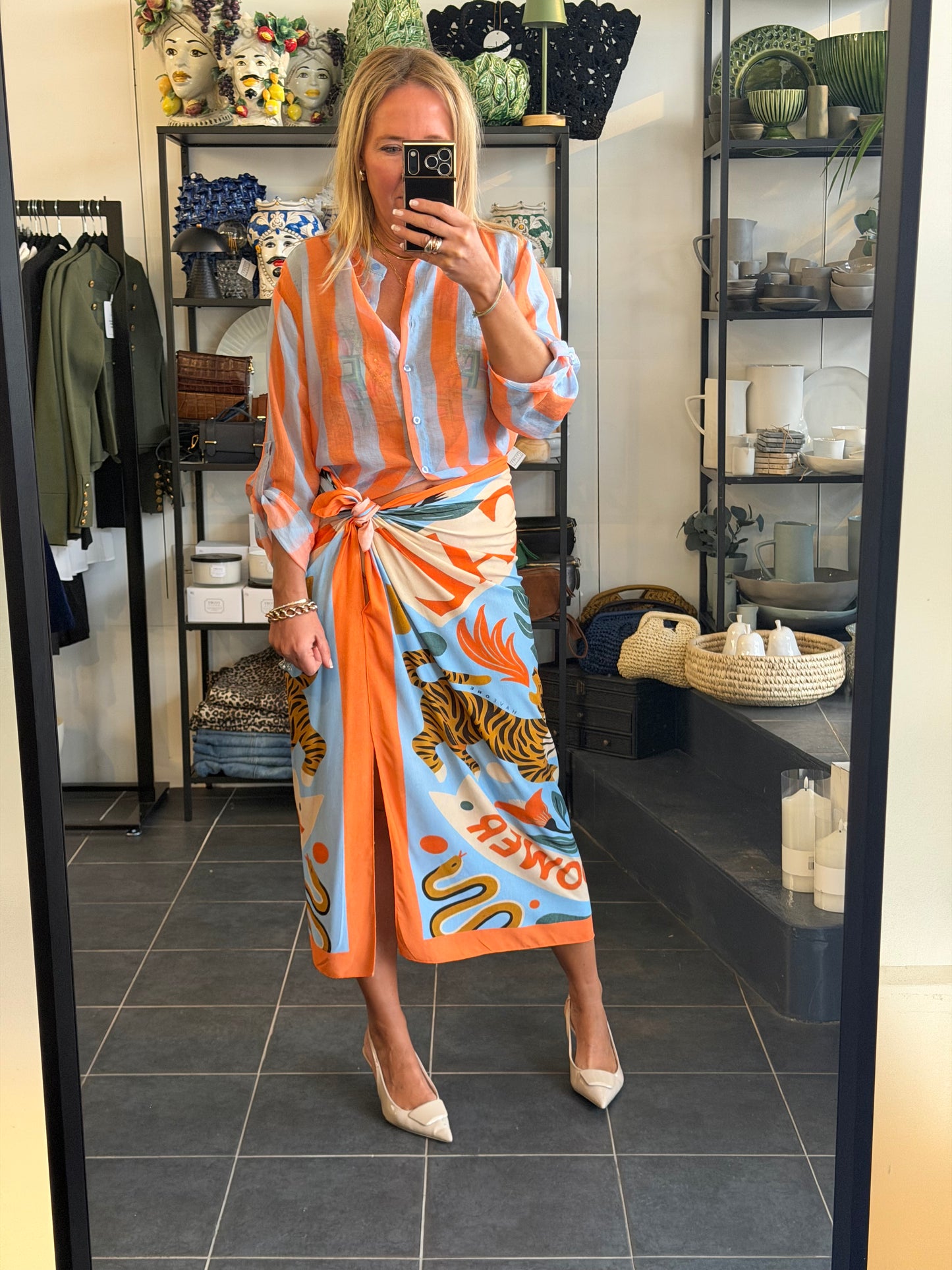 Long Wrap Skirt orange - Have One