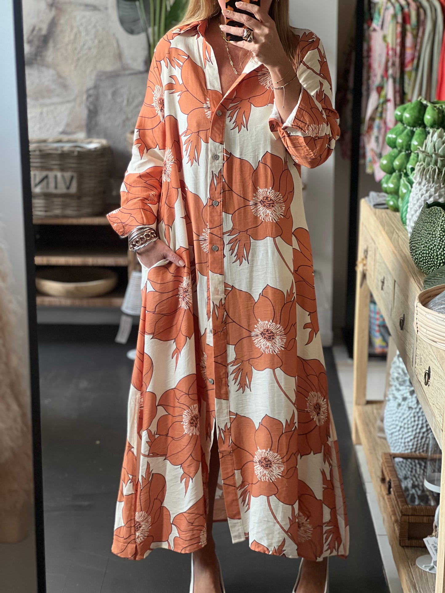Marigold Maxi Shirt Dress