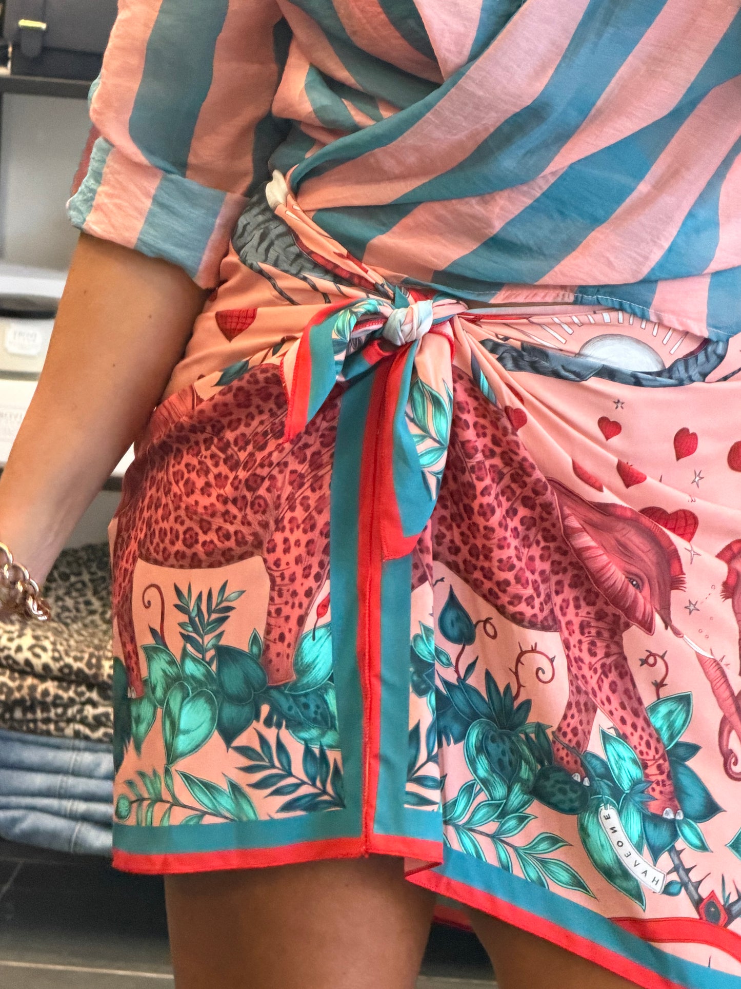 Mini Wrap Skirt- pink & blue by Have One