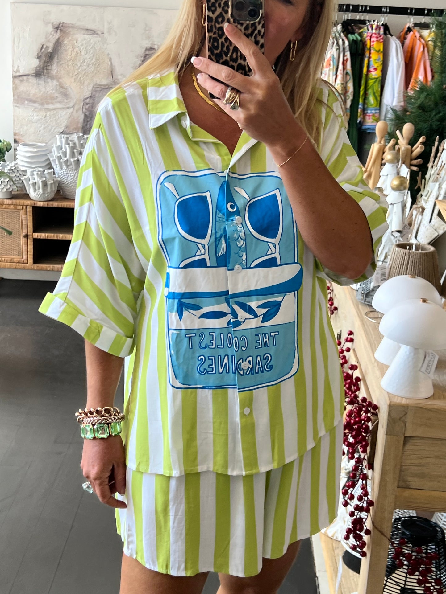 Sardines Shirt Top & Shorts Set