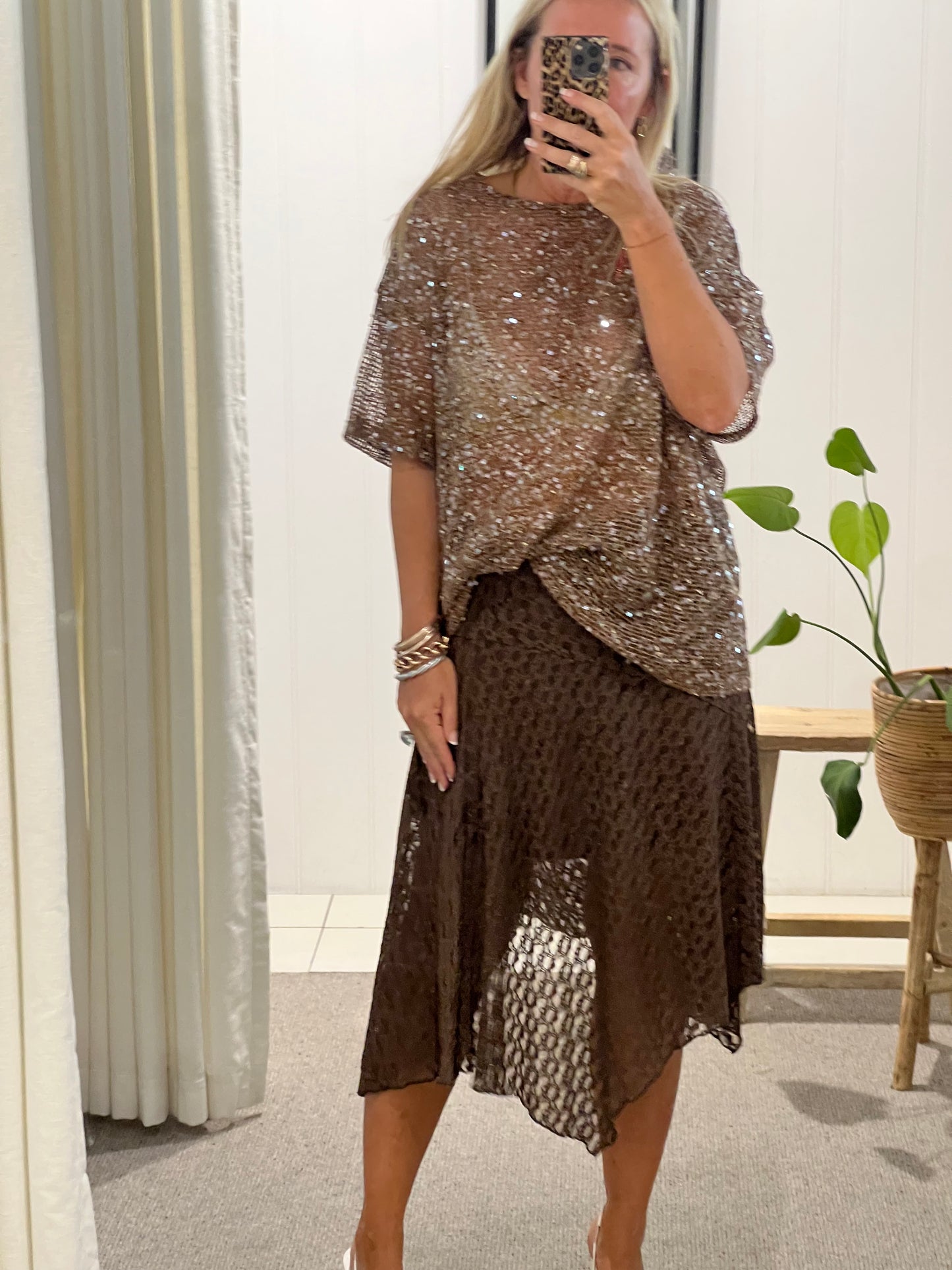Lace Skirt - Brown