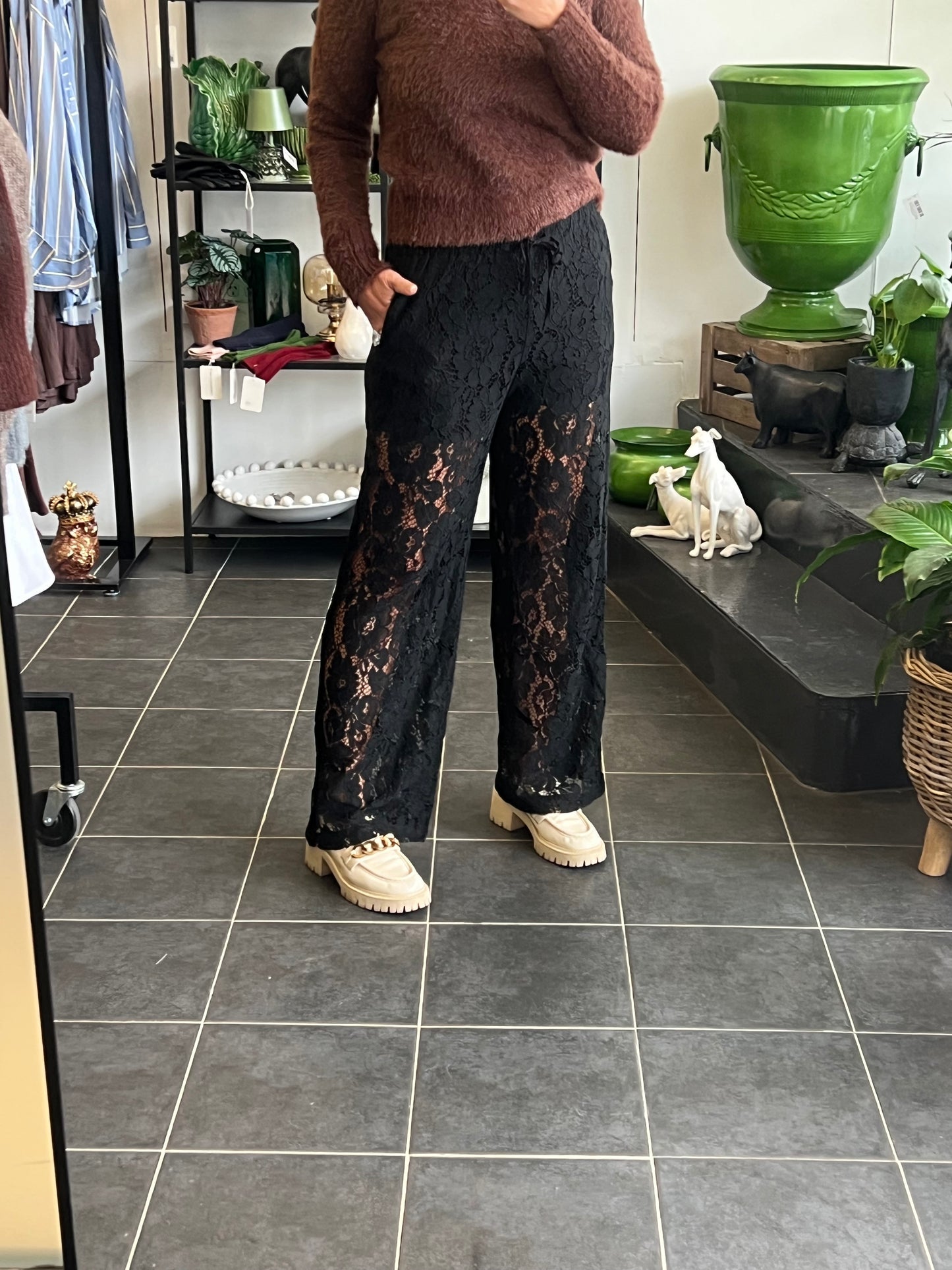 Lace Lounge Pants - pull on drawstring