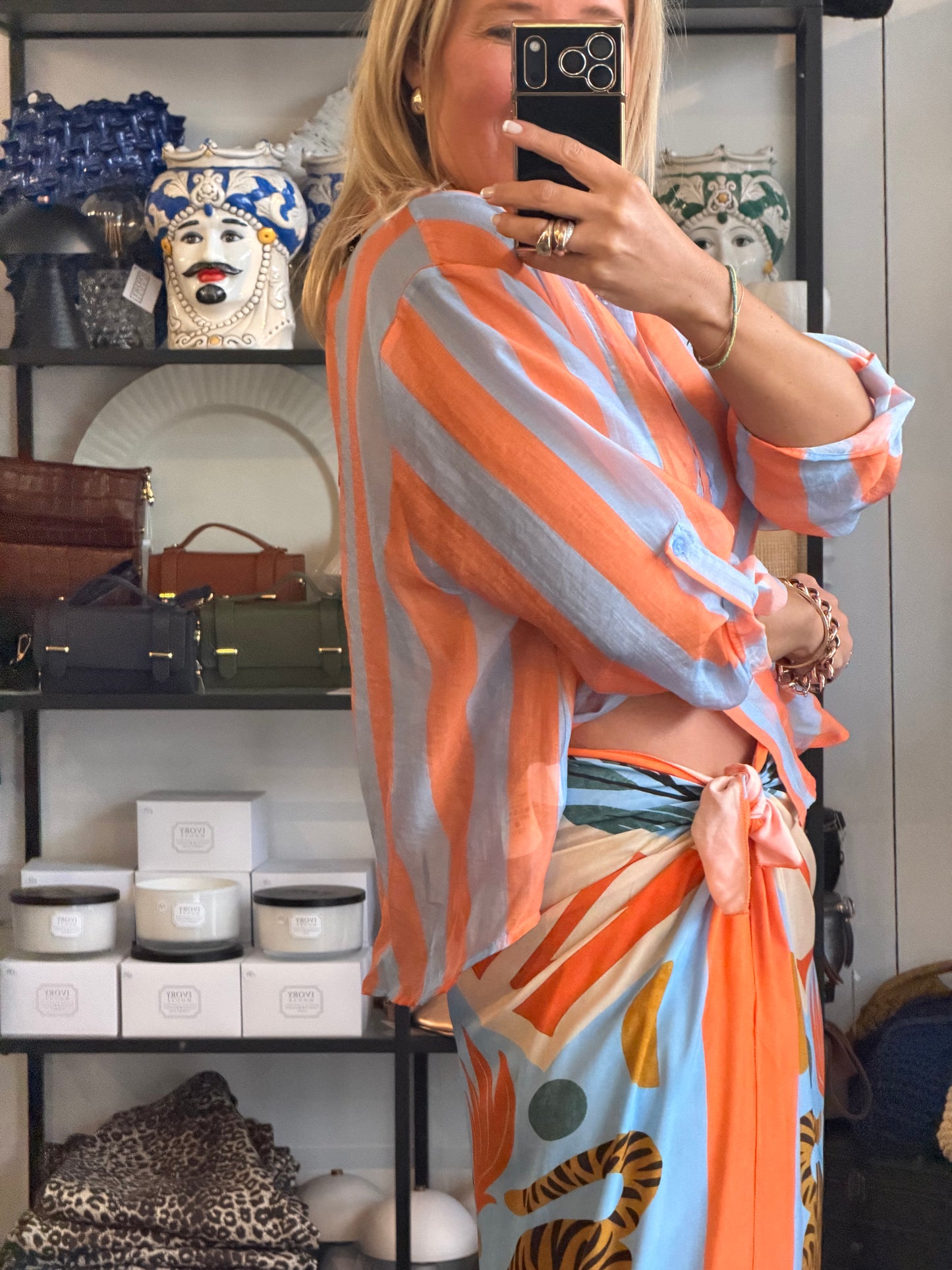 Stripe Shirt - orange & blue by Have One