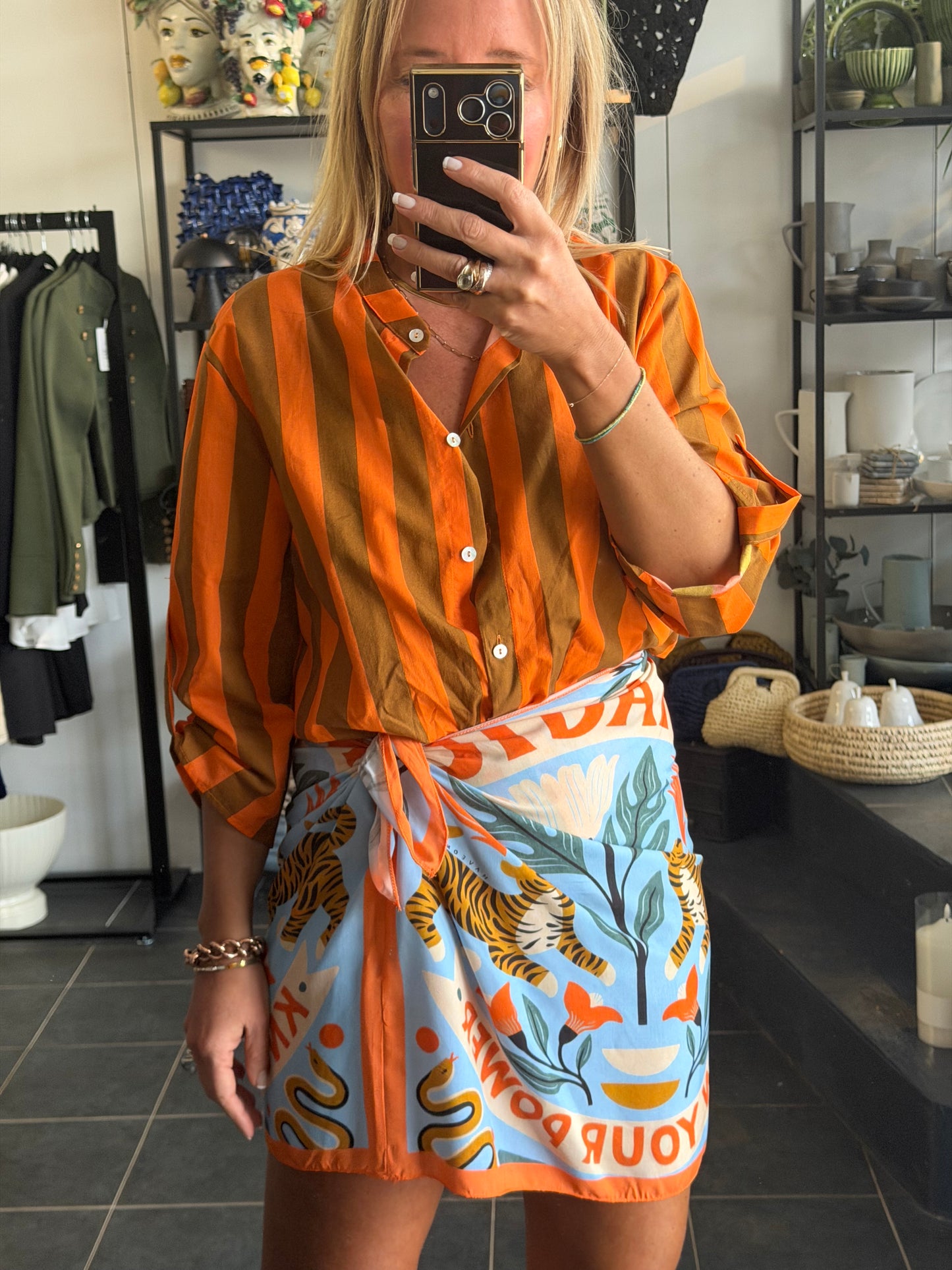 Stripe Shirt - orange & tan by Have One