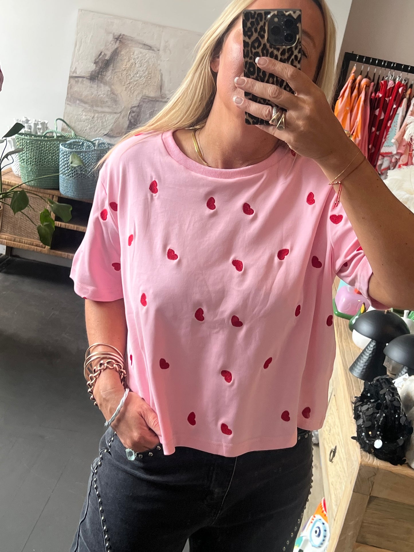 Heart Embroidered Tee