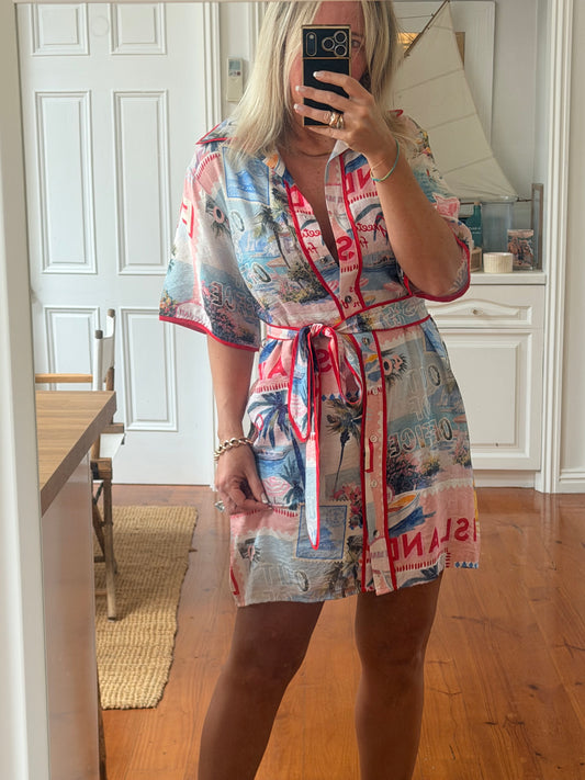 Postcard Shirt Dress