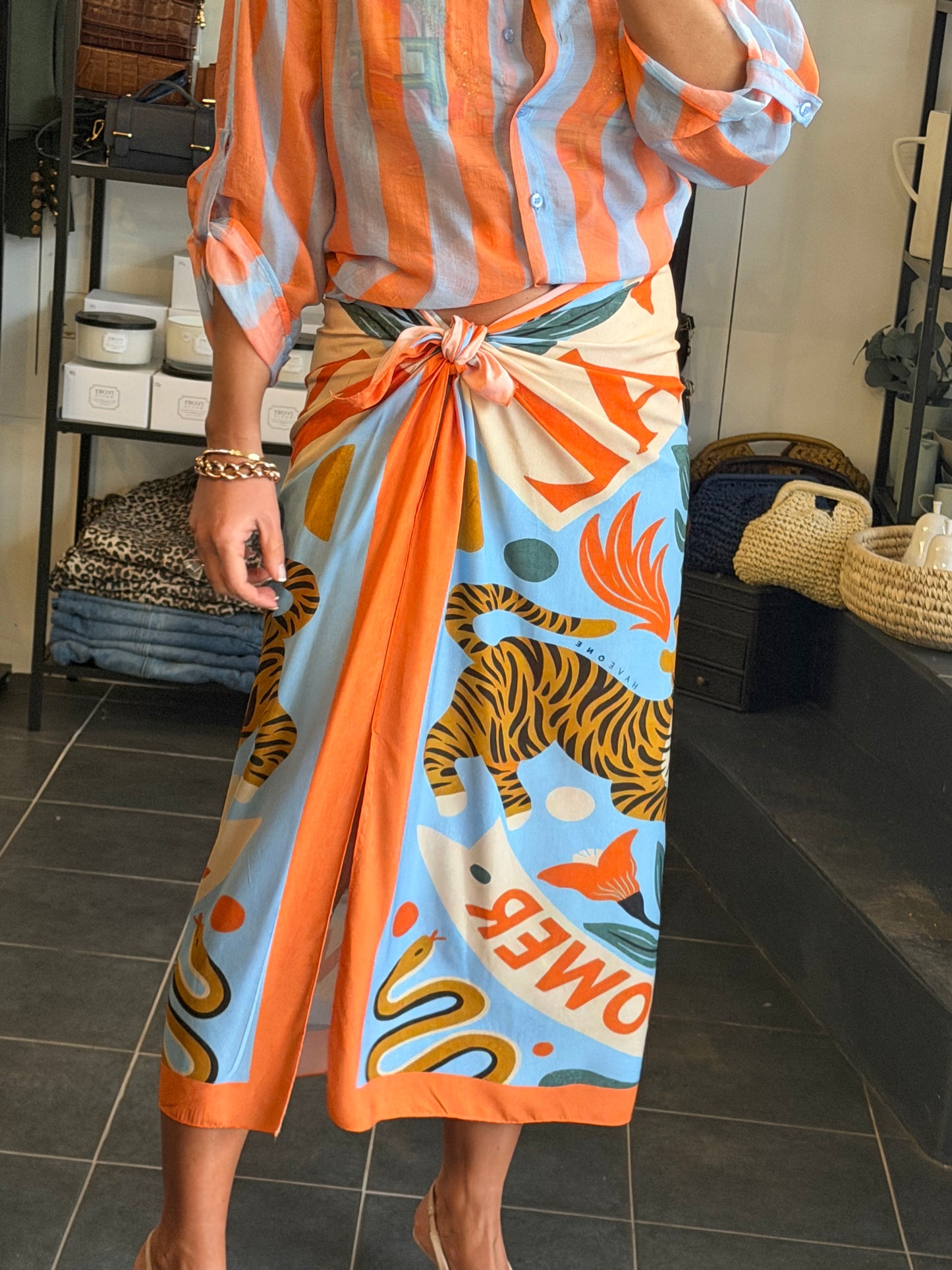 Long Wrap Skirt orange - Have One