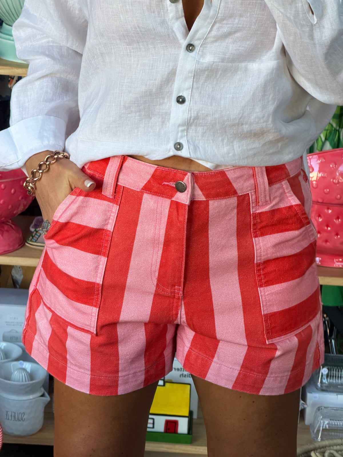 Ted & Pink Stripe Shorts