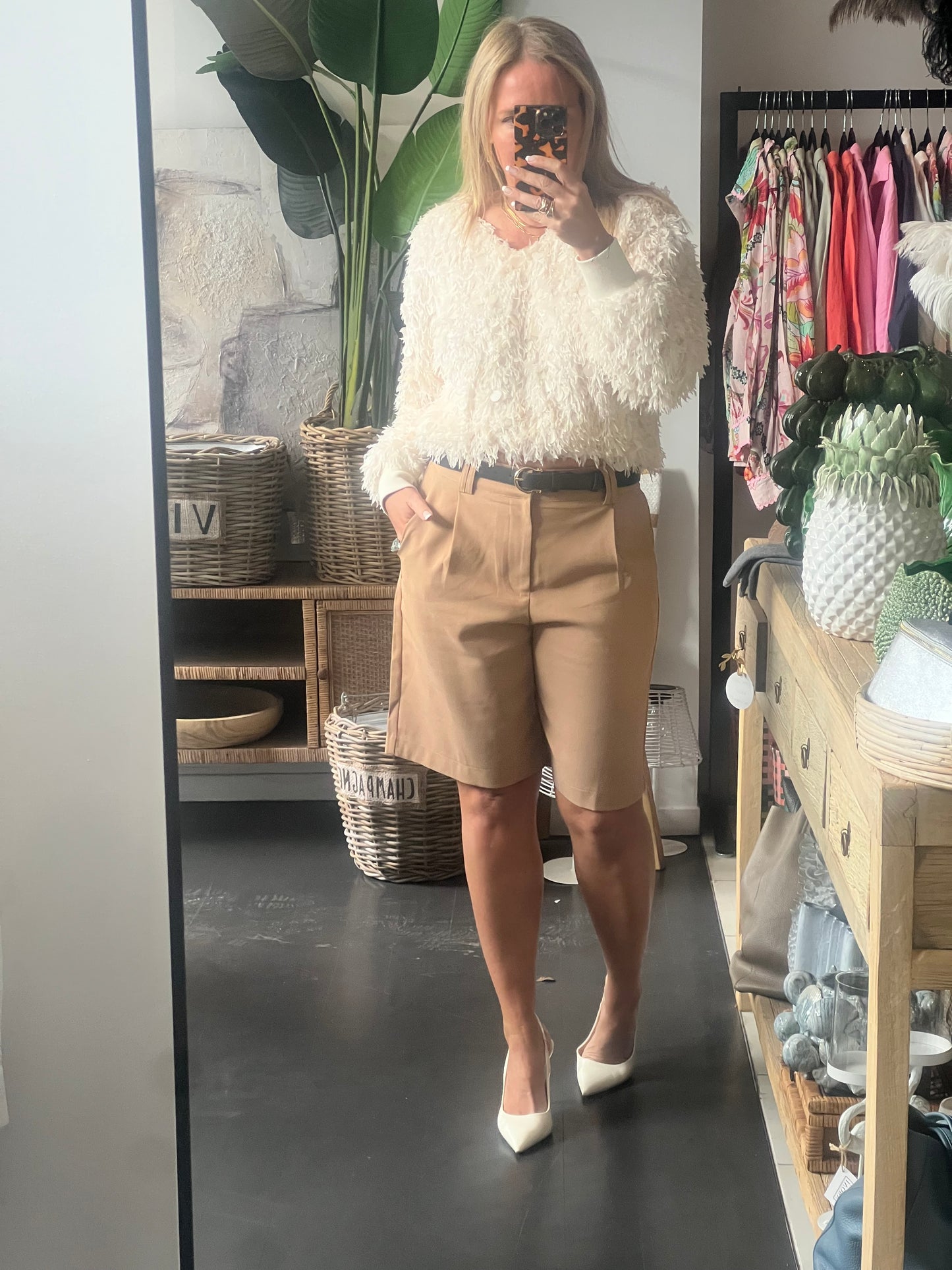 Caramel Tailored Bermuda Shorts
