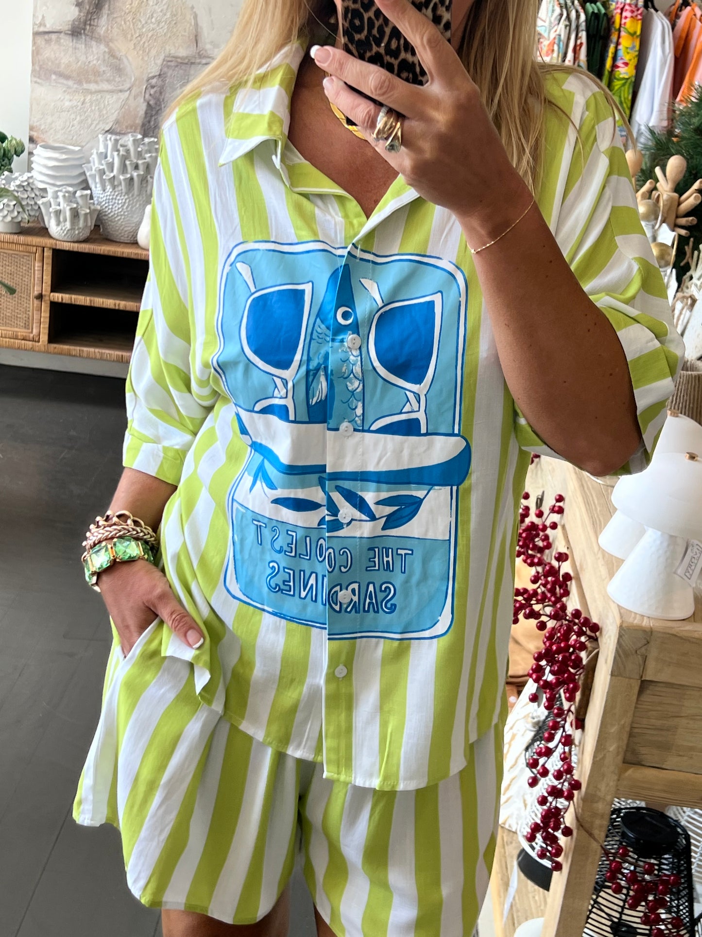 Sardines Shirt Top & Shorts Set