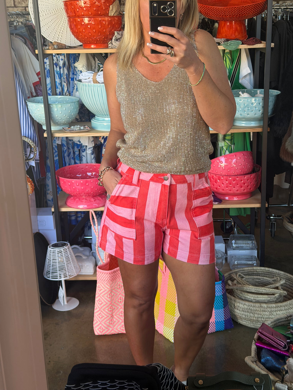 Ted & Pink Stripe Shorts