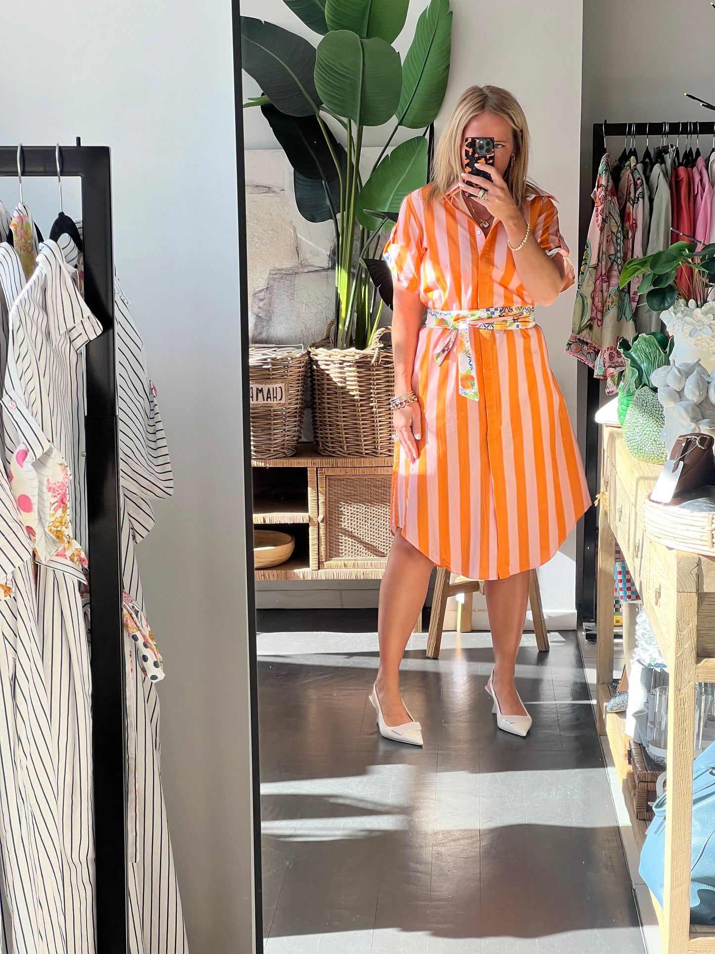 Amalfi Aperol Shirt Dress