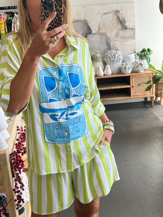 Sardines Shirt Top & Shorts Set