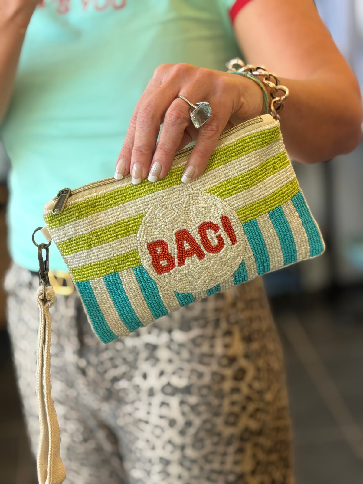 Baci Beaded Clutch pouch Bag