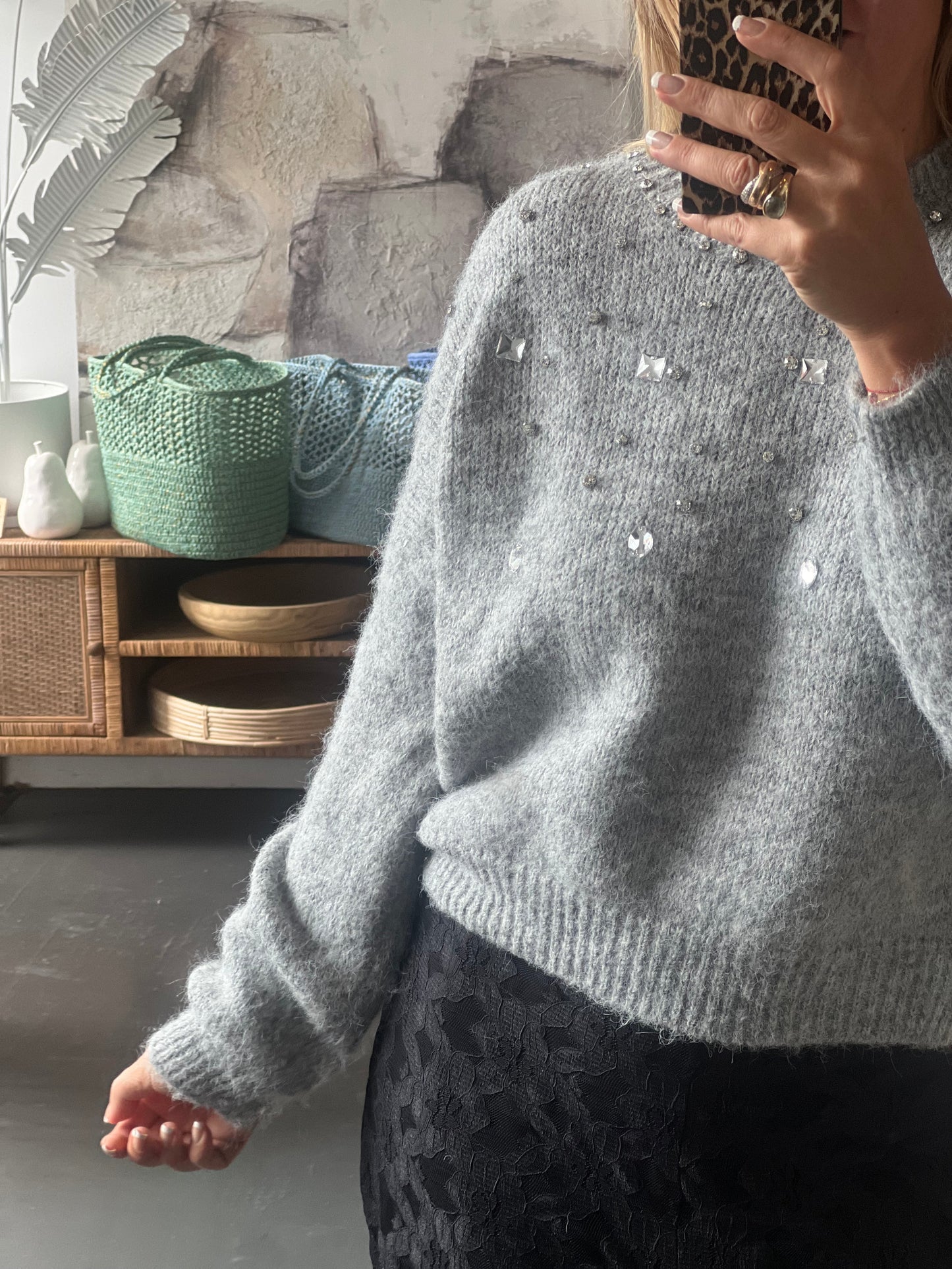Jewel Embellished Knit Jumper