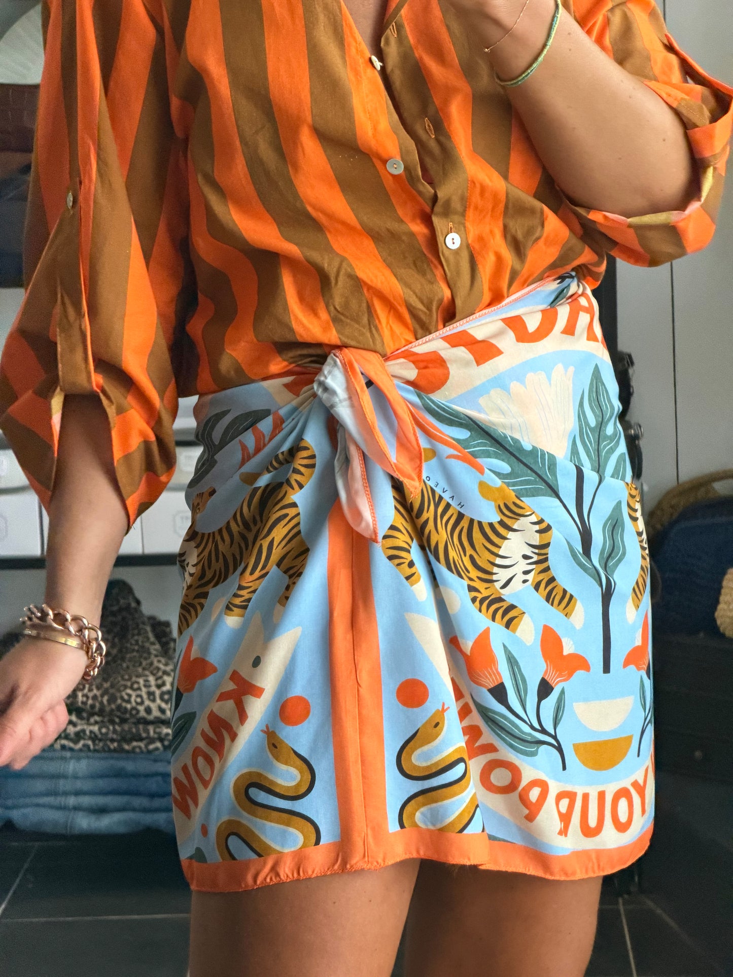 Mini Wrap Skirt- orange by Have One