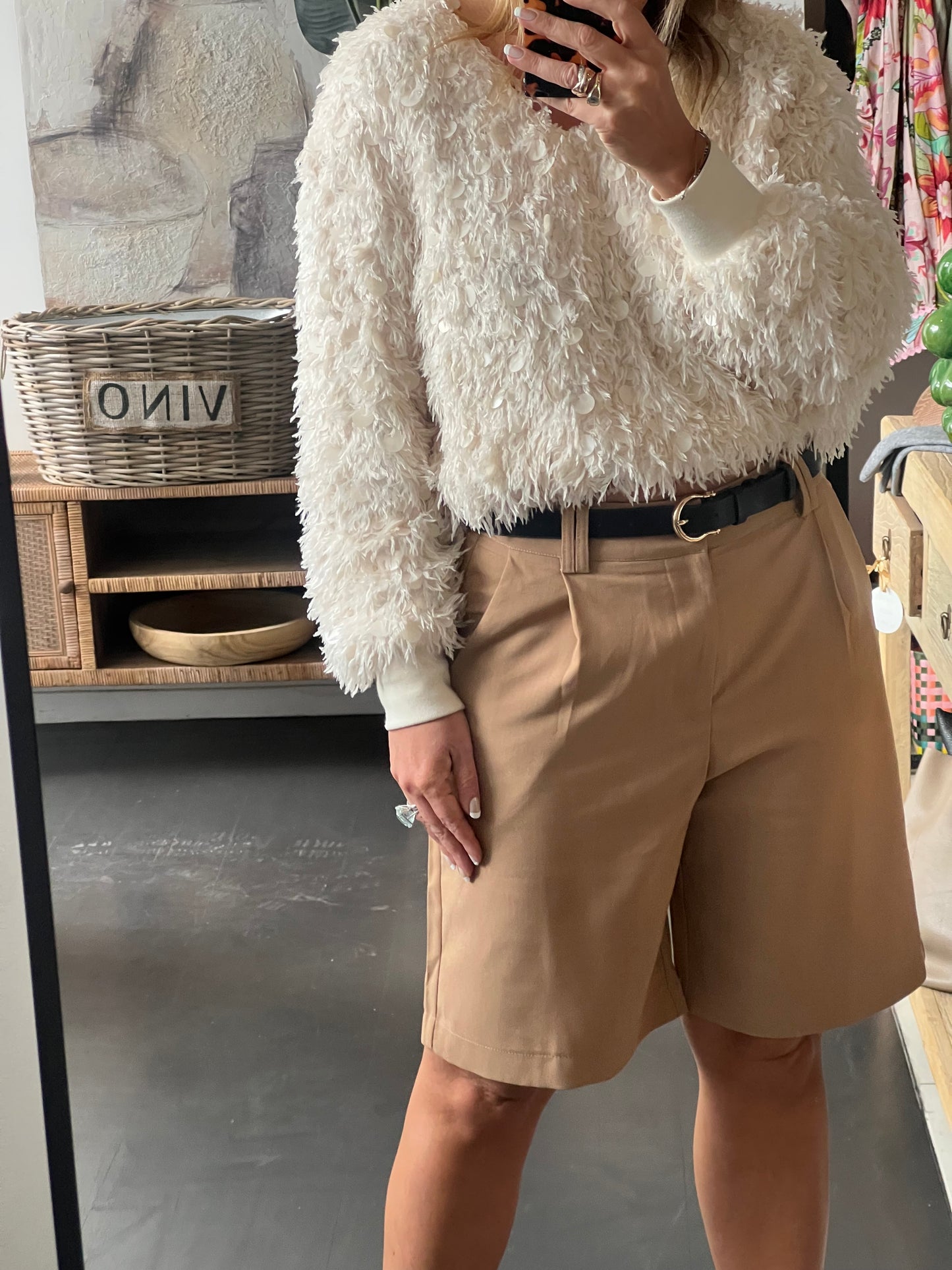 Caramel Tailored Bermuda Shorts