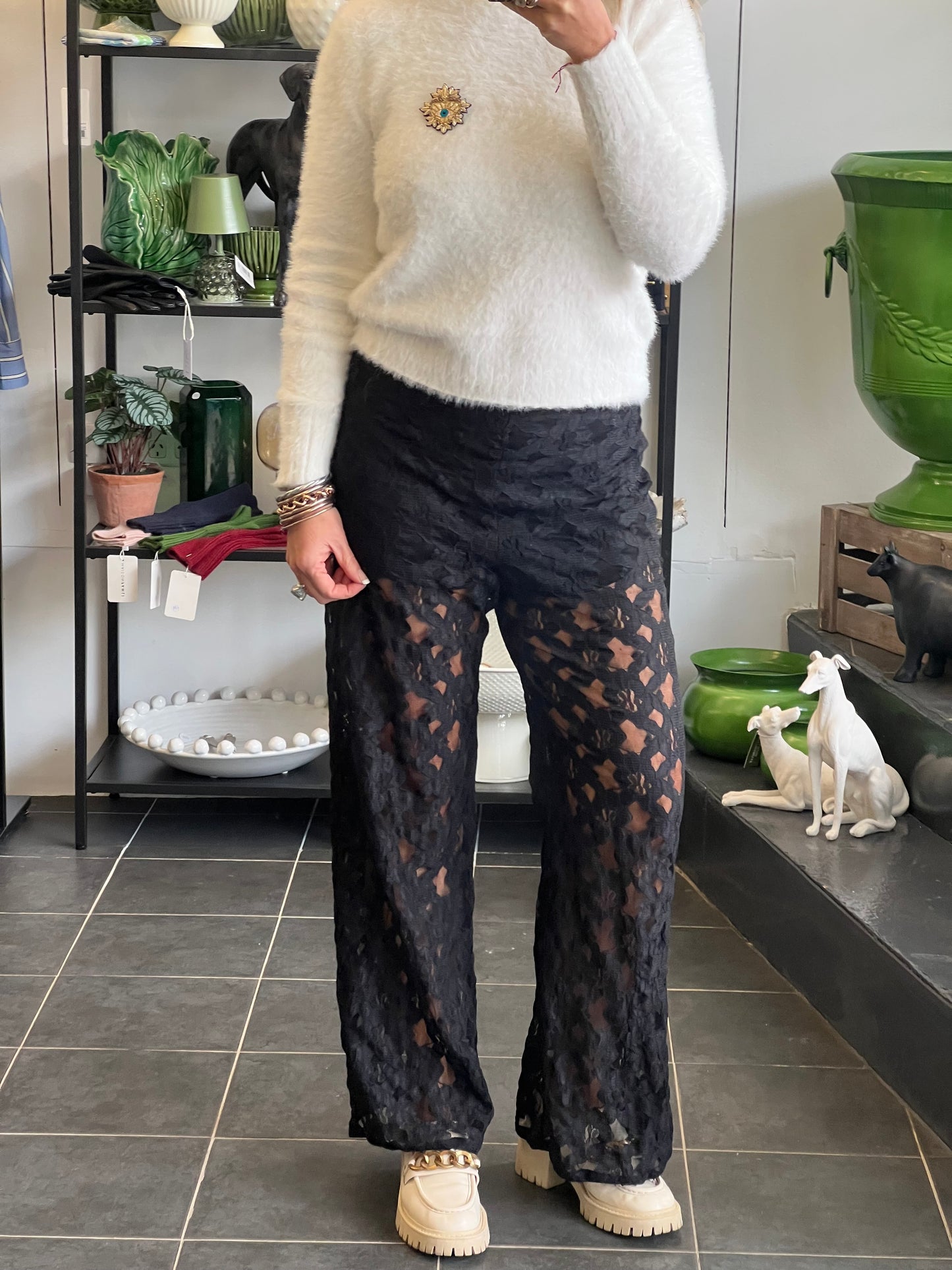 Lace Lounge Pants -tailored