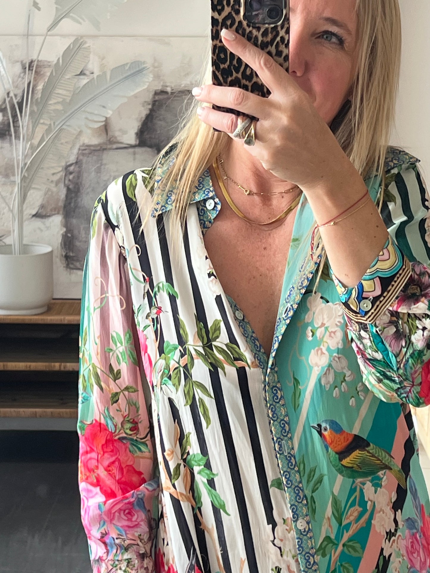 Slinky Resort Shirt Dress - aqua