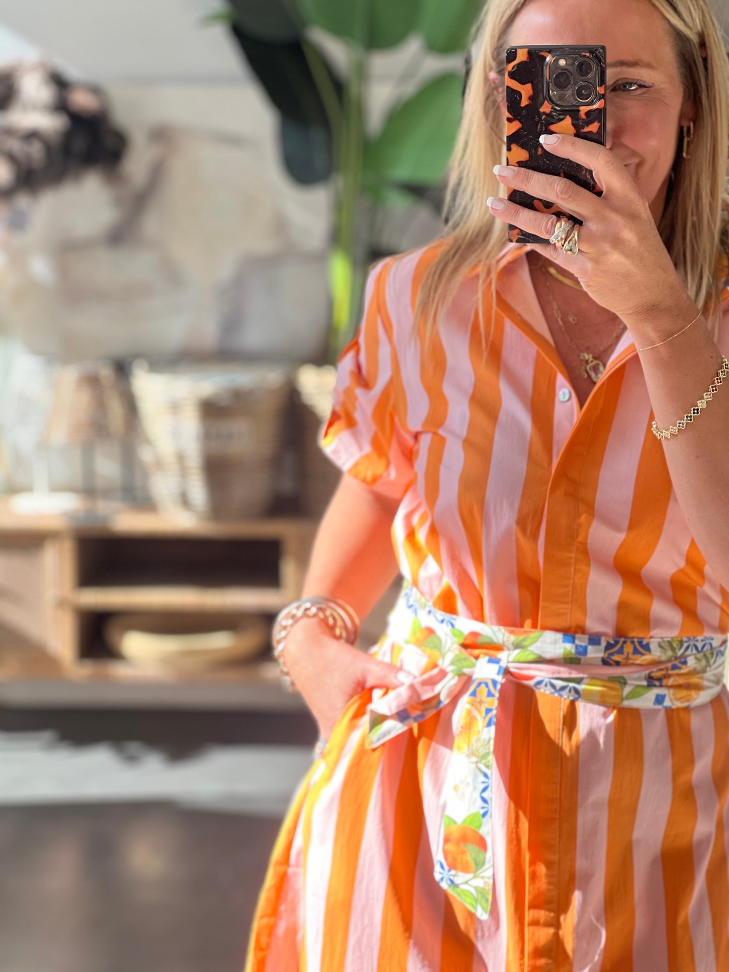 Amalfi Aperol Shirt Dress