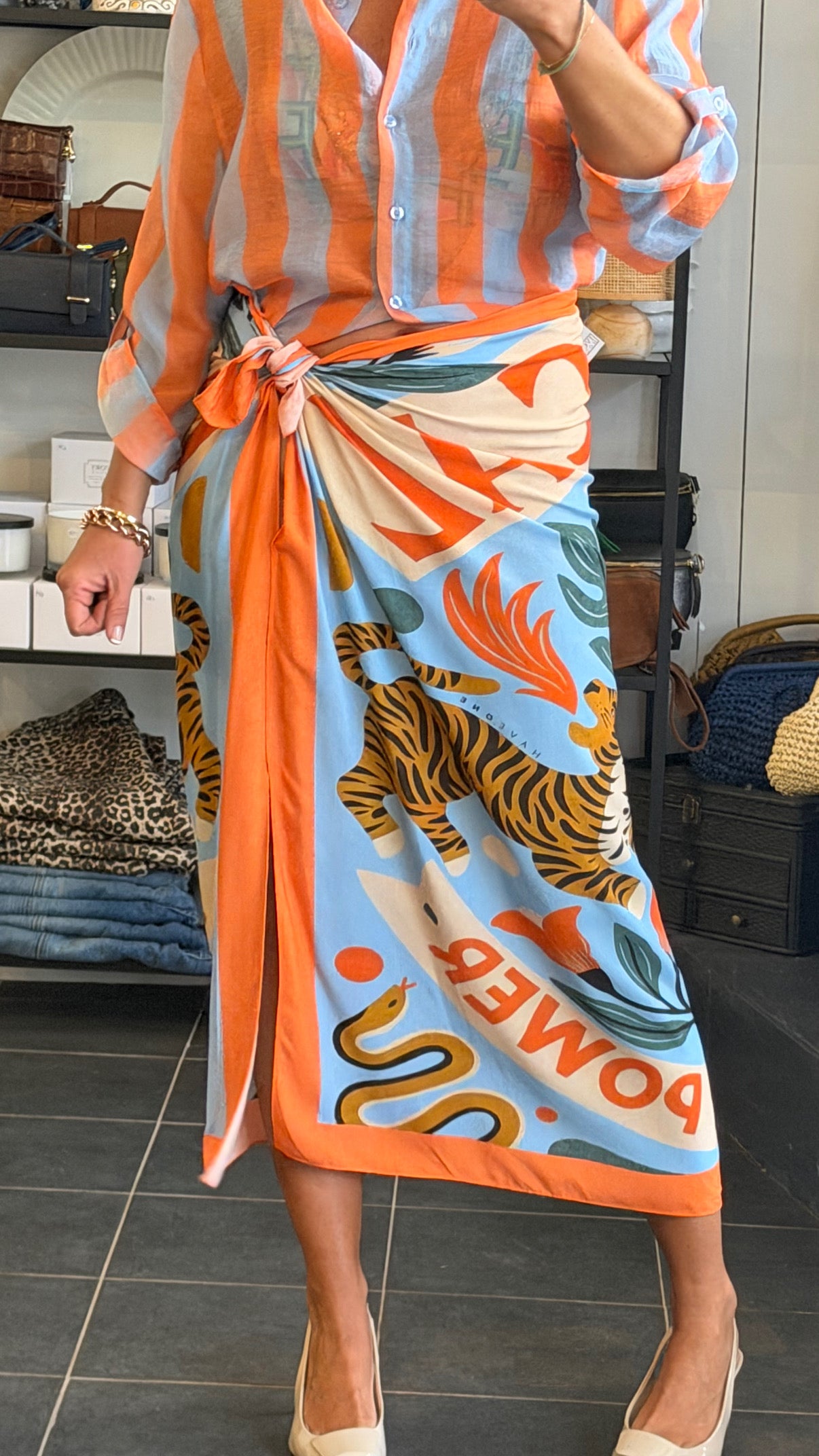 Long Wrap Skirt orange - Have One