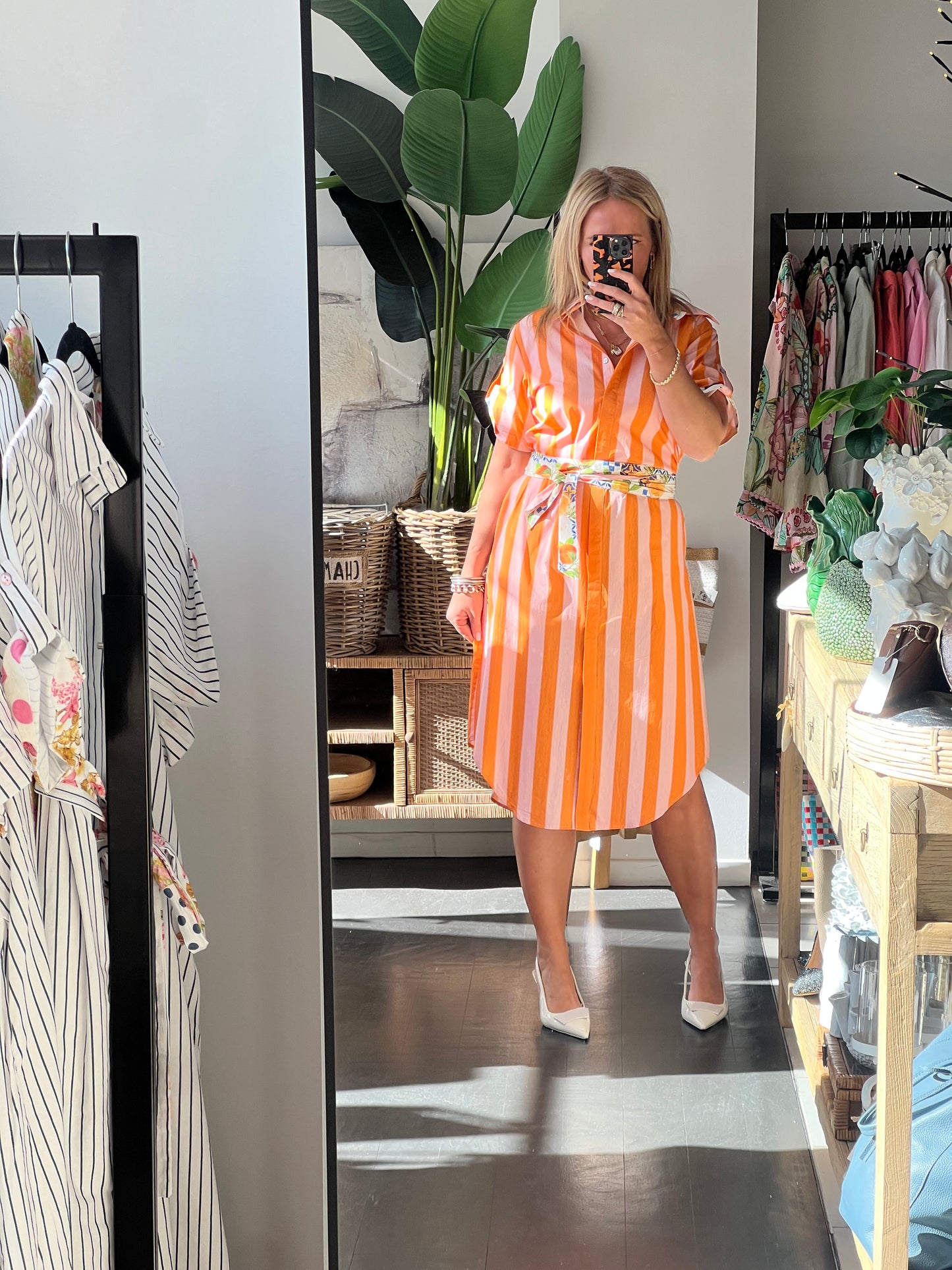 Amalfi Aperol Shirt Dress